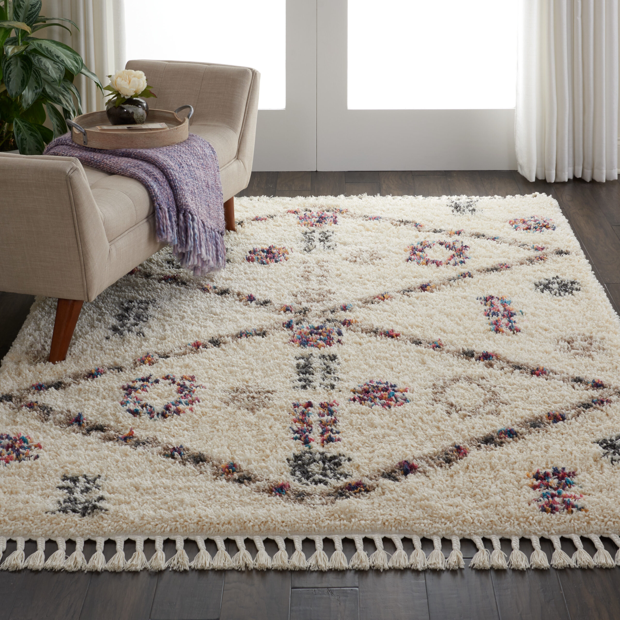 Nourison Denmark Shag DNK01 Ivory Area Rug - Image 5