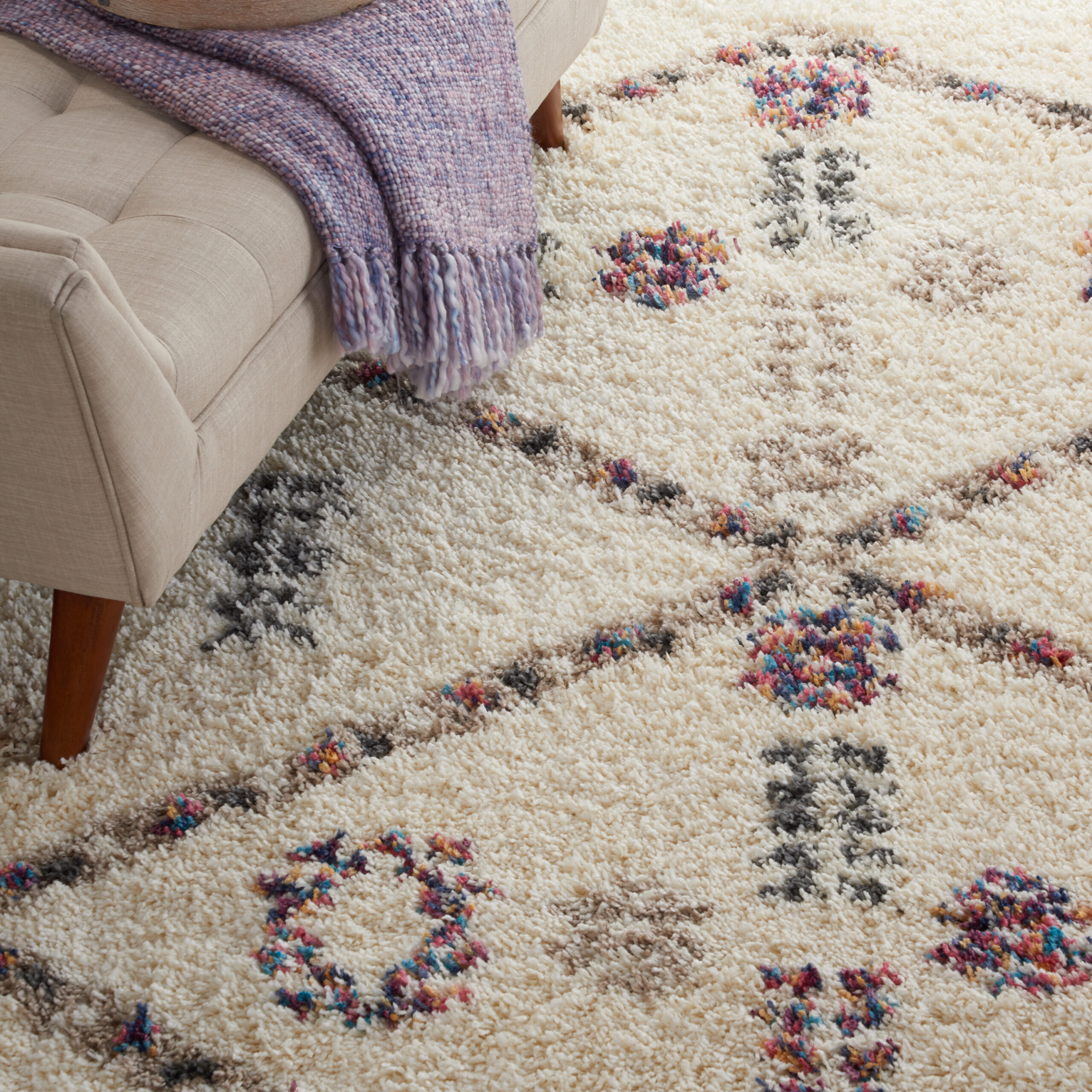 Nourison Denmark Shag DNK01 Ivory Area Rug - Image 6