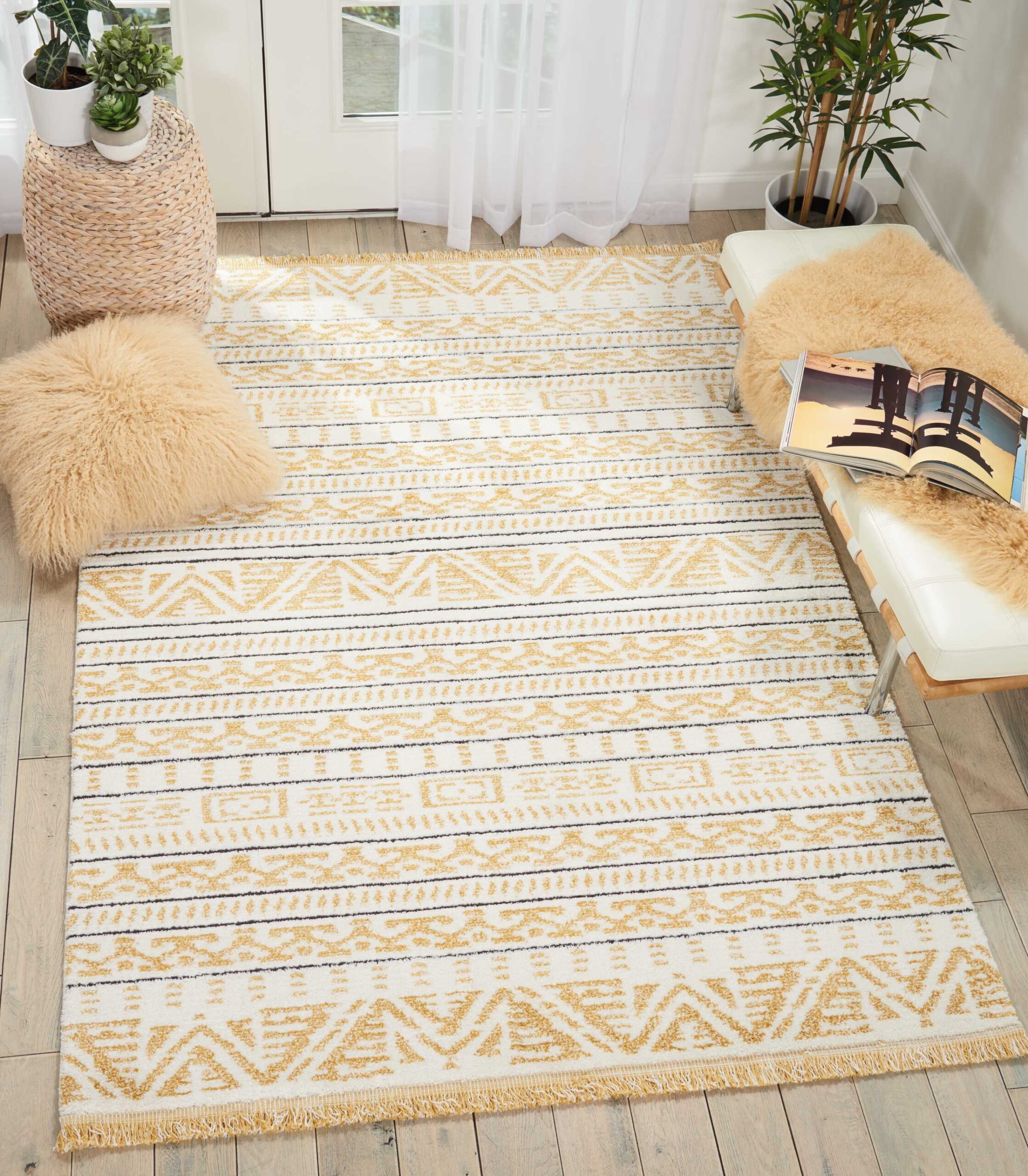 Nourison Kamala DS503 Yellow Area Rug - Image 3