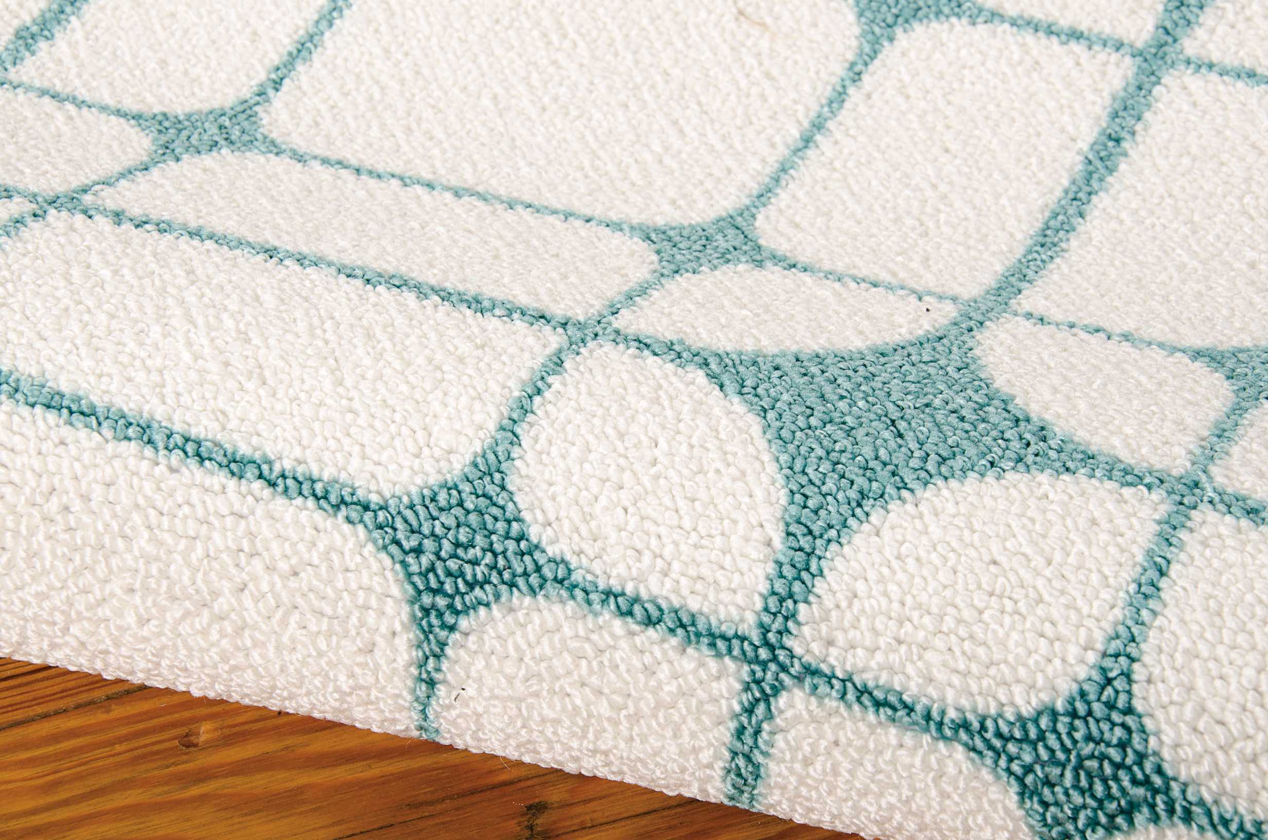 Nourison Enhance EN005 Ivory/Turquoise Area Rug - Image 2