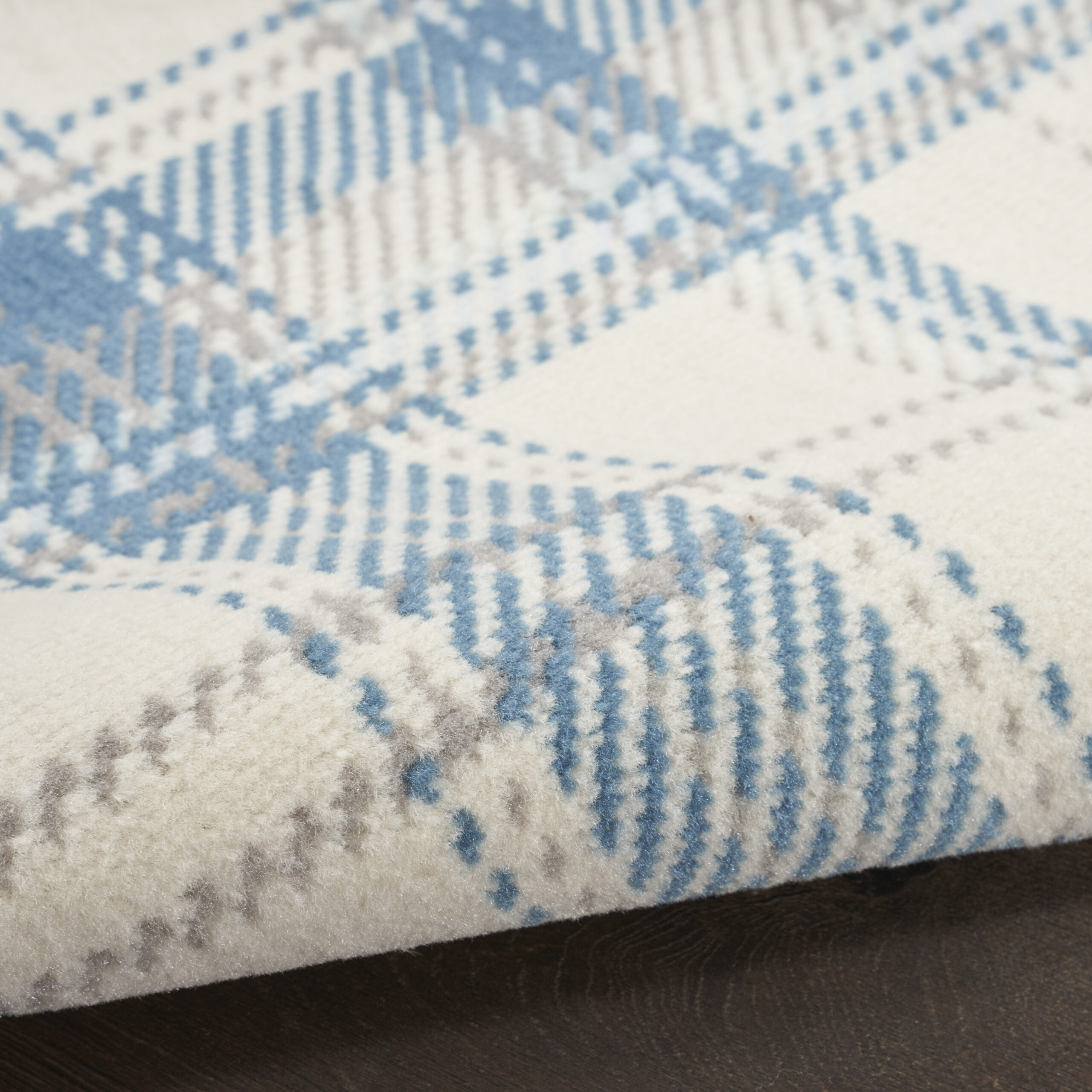 Nourison Grafix GRF03 Ivory Blue Area Rug - Image 3