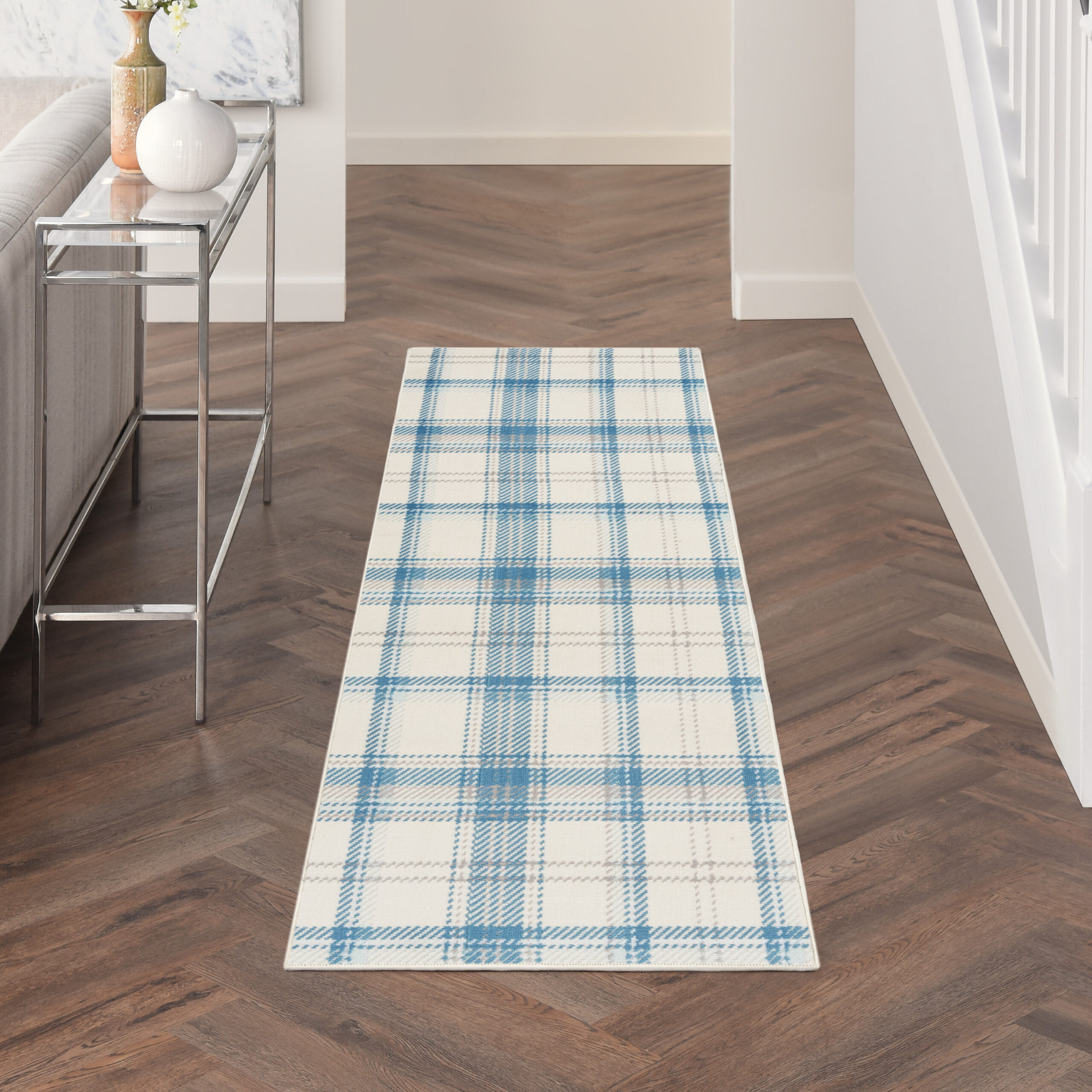 Nourison Grafix GRF03 Ivory Blue Area Rug - Image 5