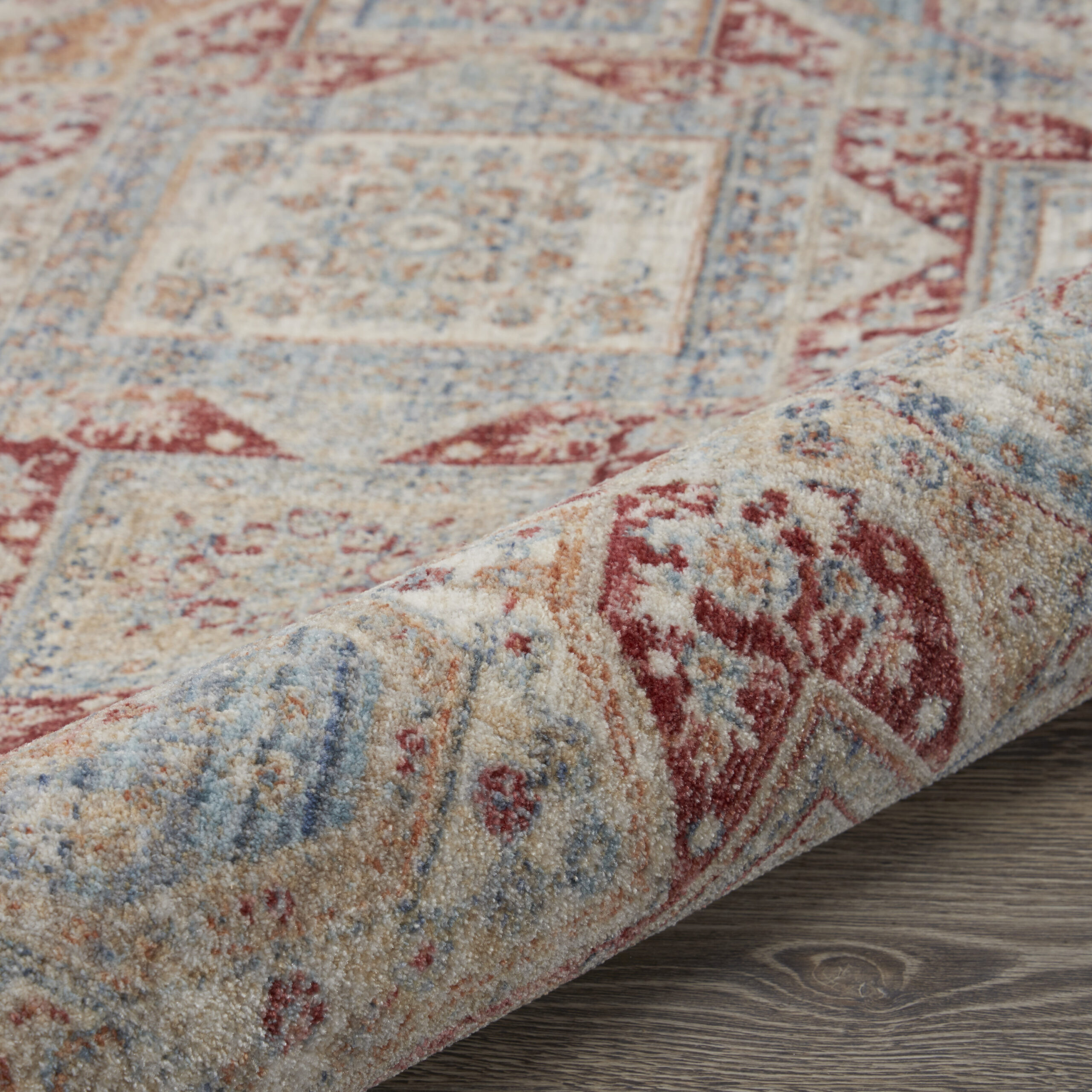 Nourison Homestead HMS02 Blue Brick Area Rug - Image 3