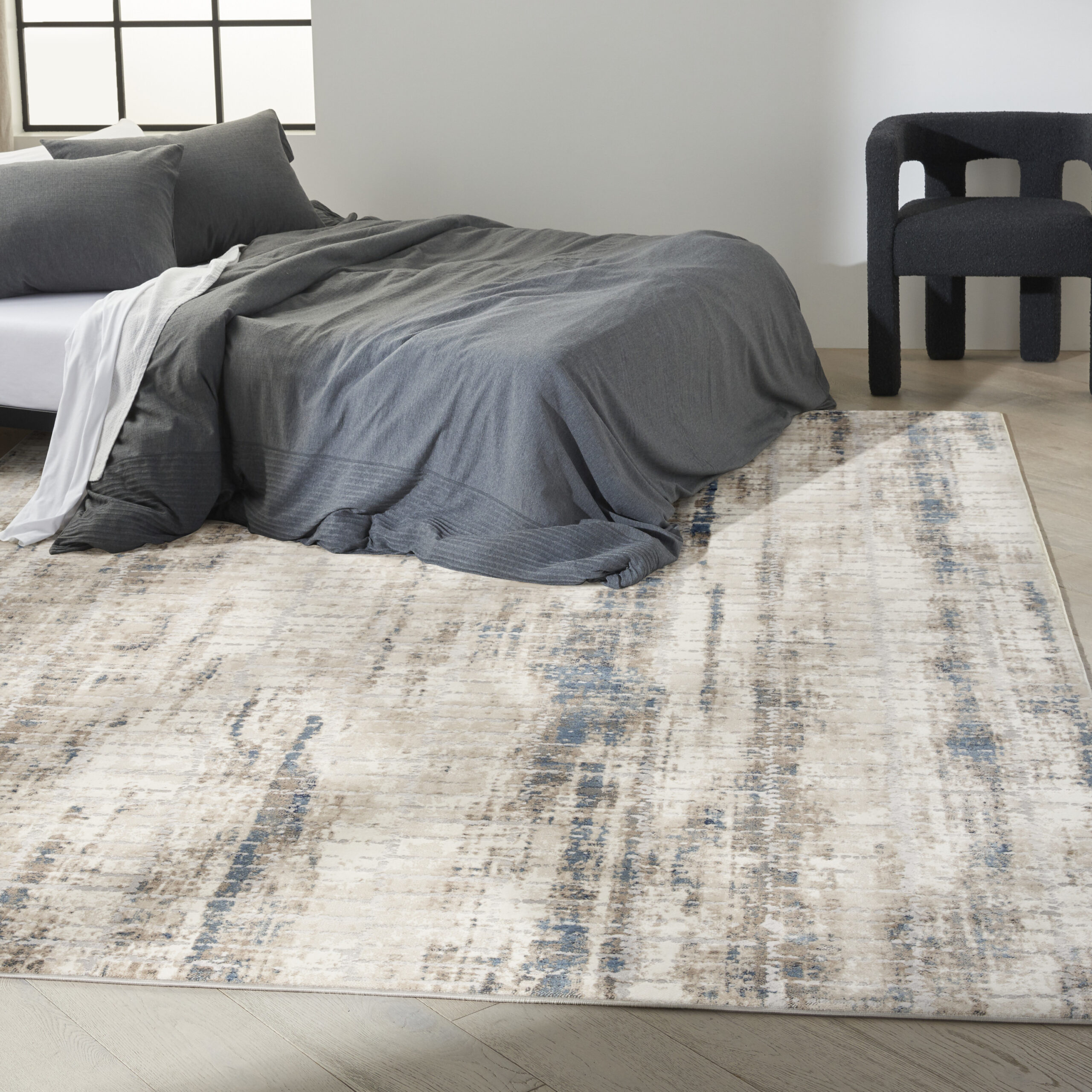 Calvin Klein CK022 Infinity IFN02 Ivory Grey Blue Area Rug - Image 5