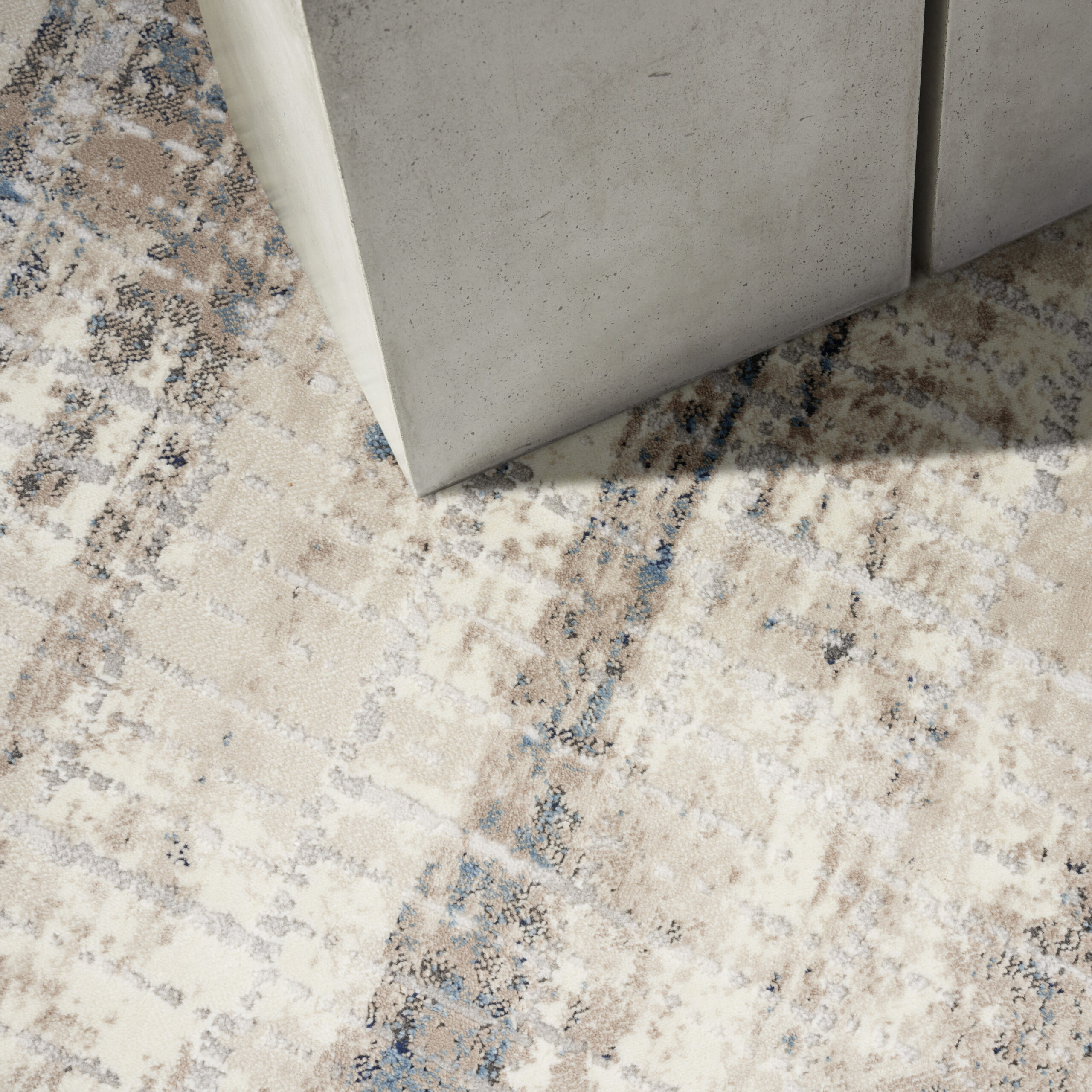 Calvin Klein CK022 Infinity IFN02 Ivory Grey Blue Area Rug - Image 6