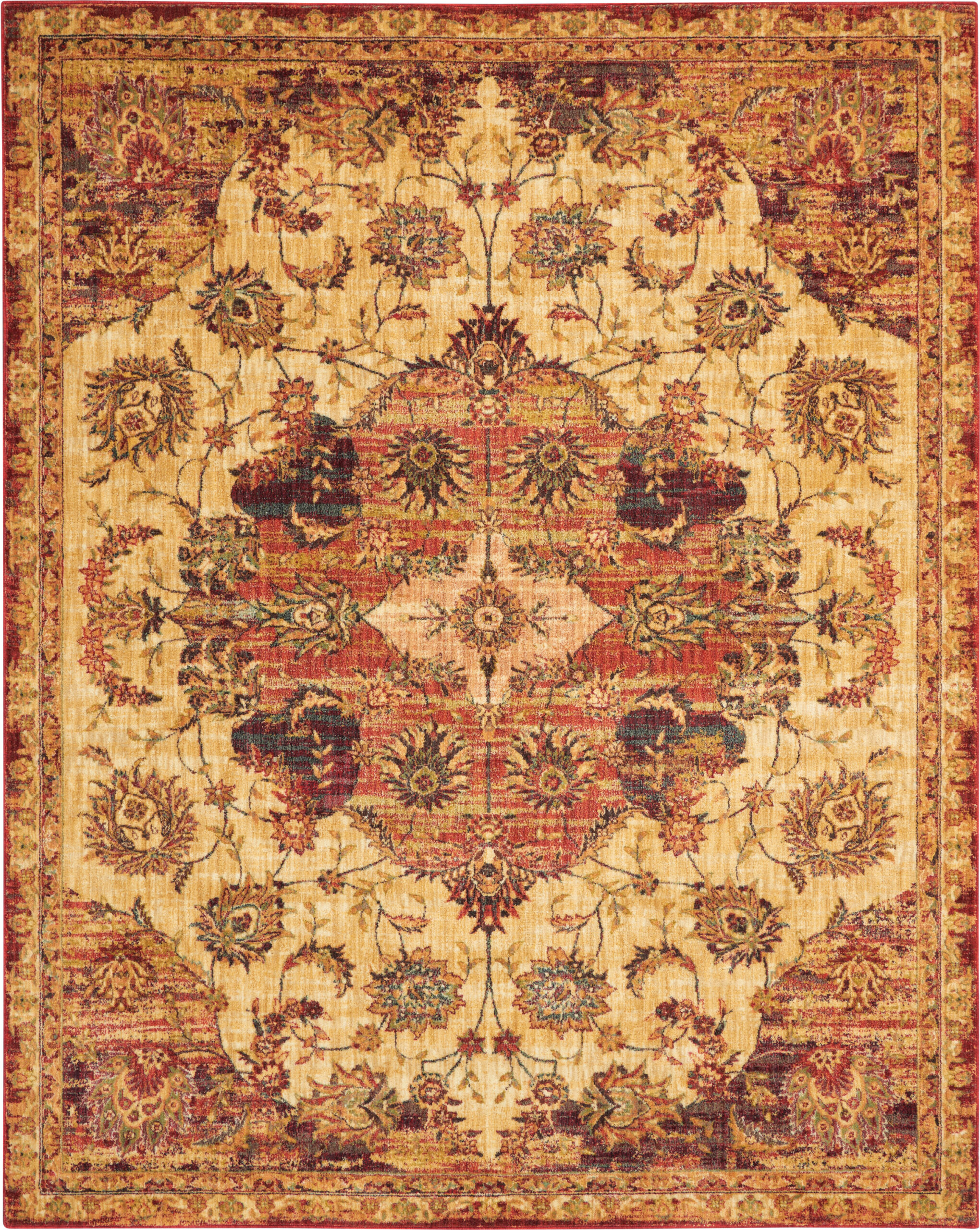 Nourison Jewel JEL01 Cream Red Area Rug