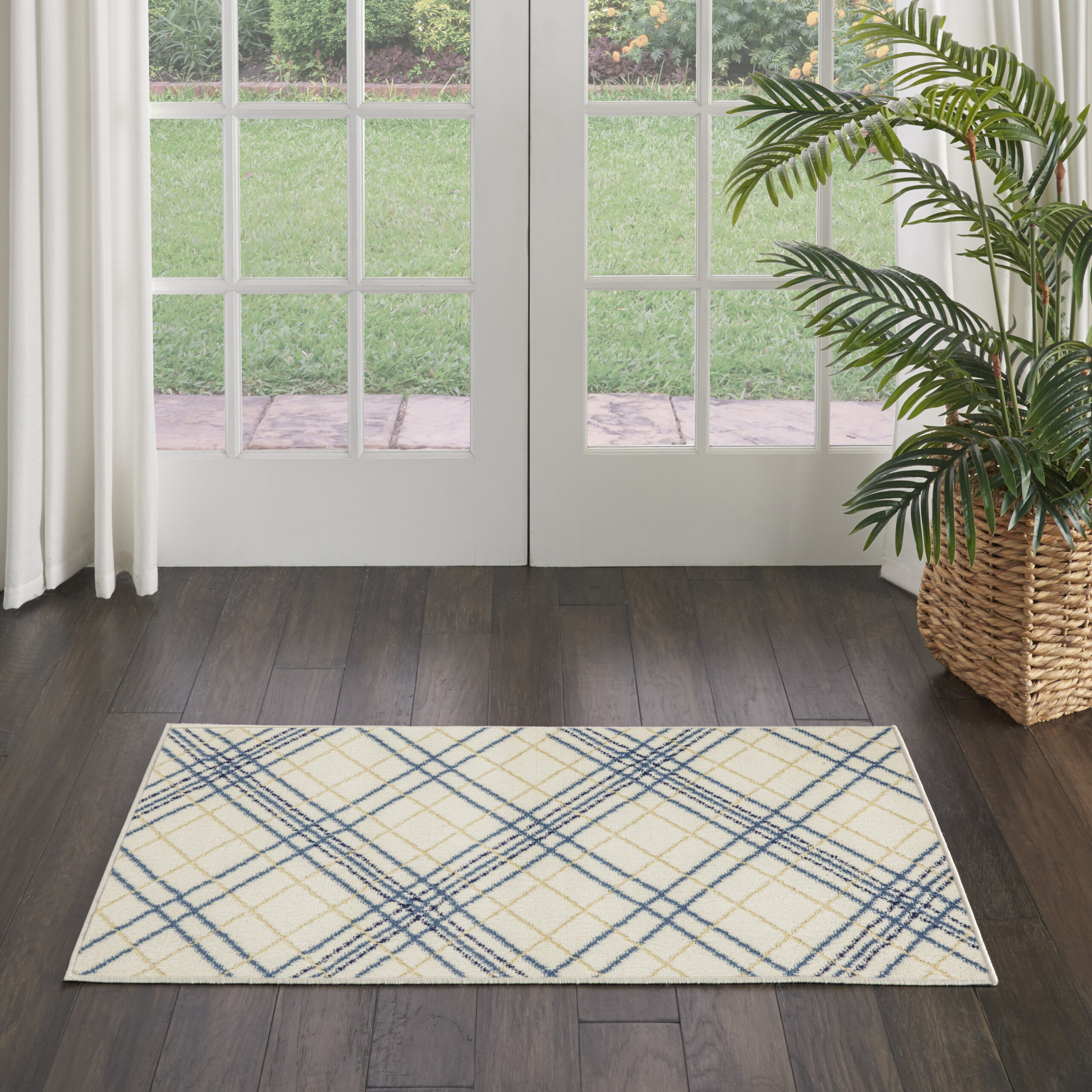 Nourison Jubilant JUB20 Ivory Navy Area Rug - Image 5