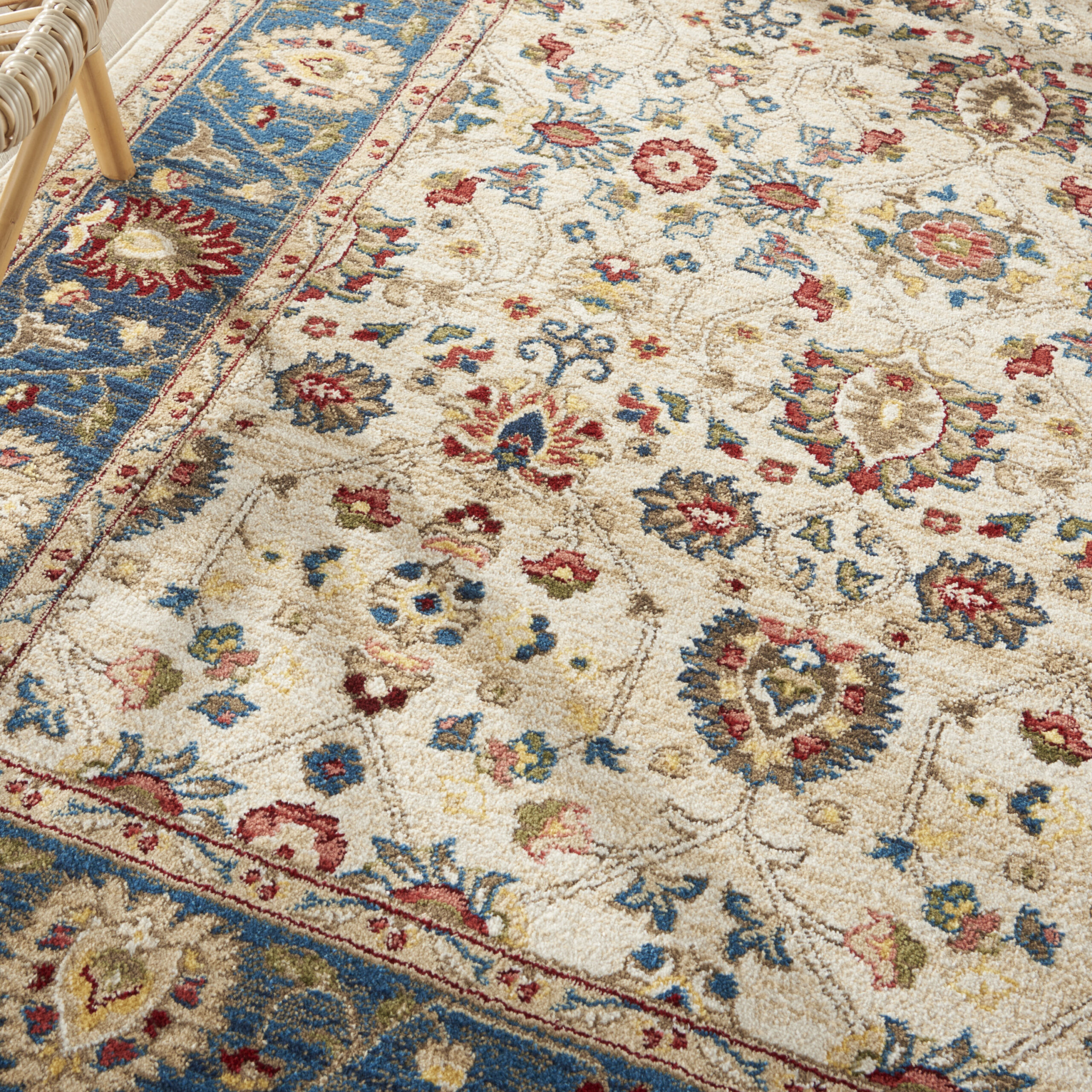 Nourison Karisma KAR01 Ivory Blue Area Rug - Image 6