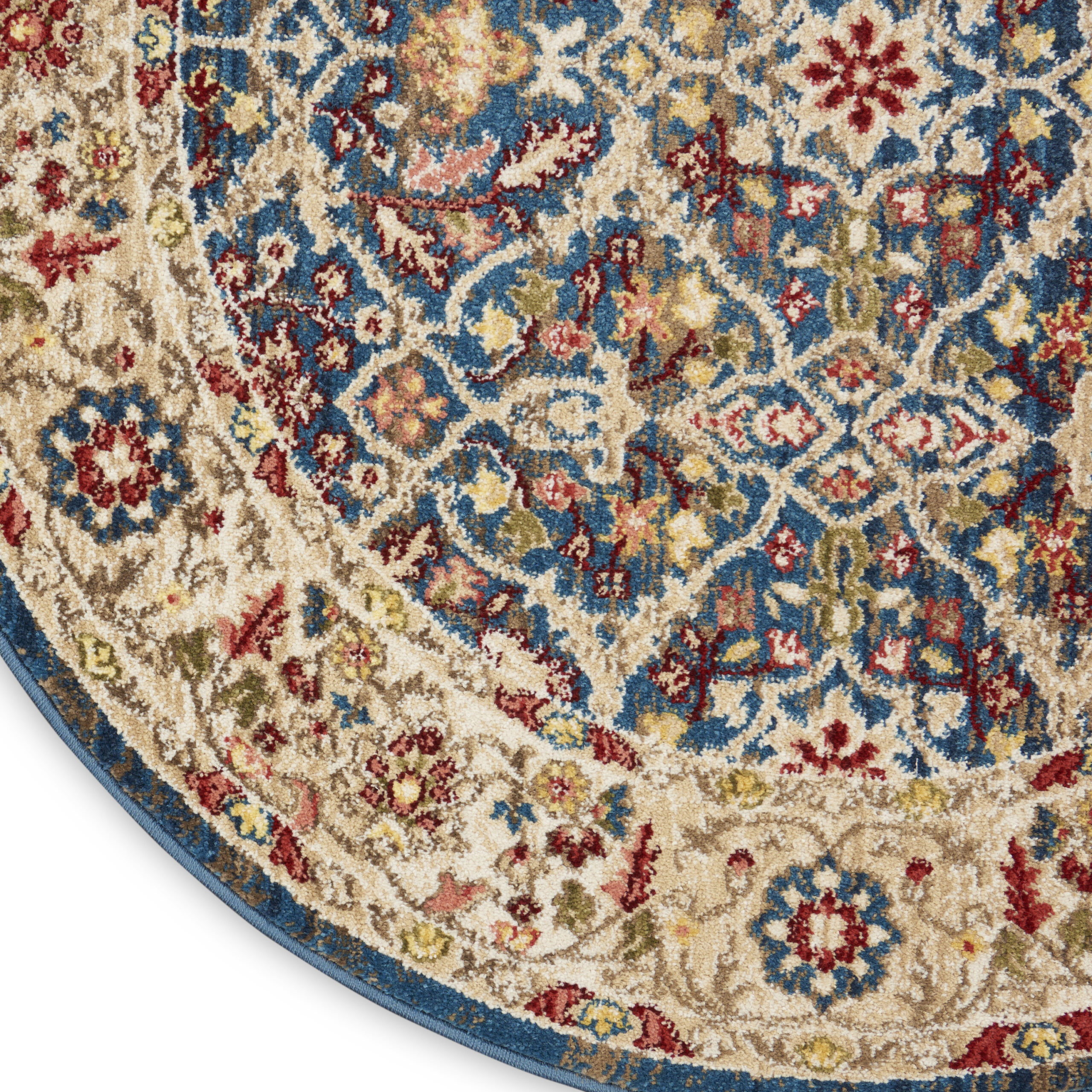 Nourison Karisma KAR03 Blue Ivory Area Rug - Image 2