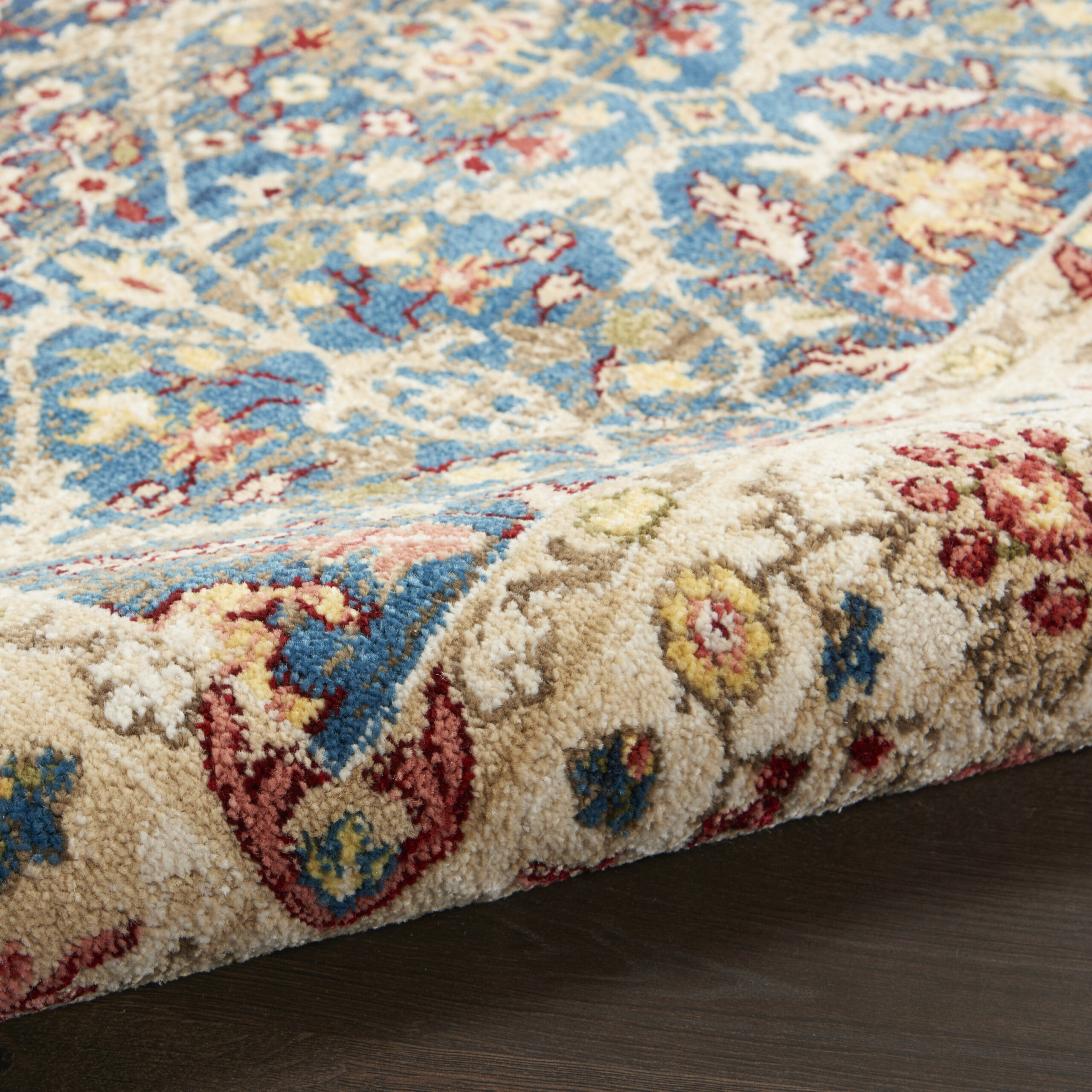 Nourison Karisma KAR03 Blue Ivory Area Rug - Image 3