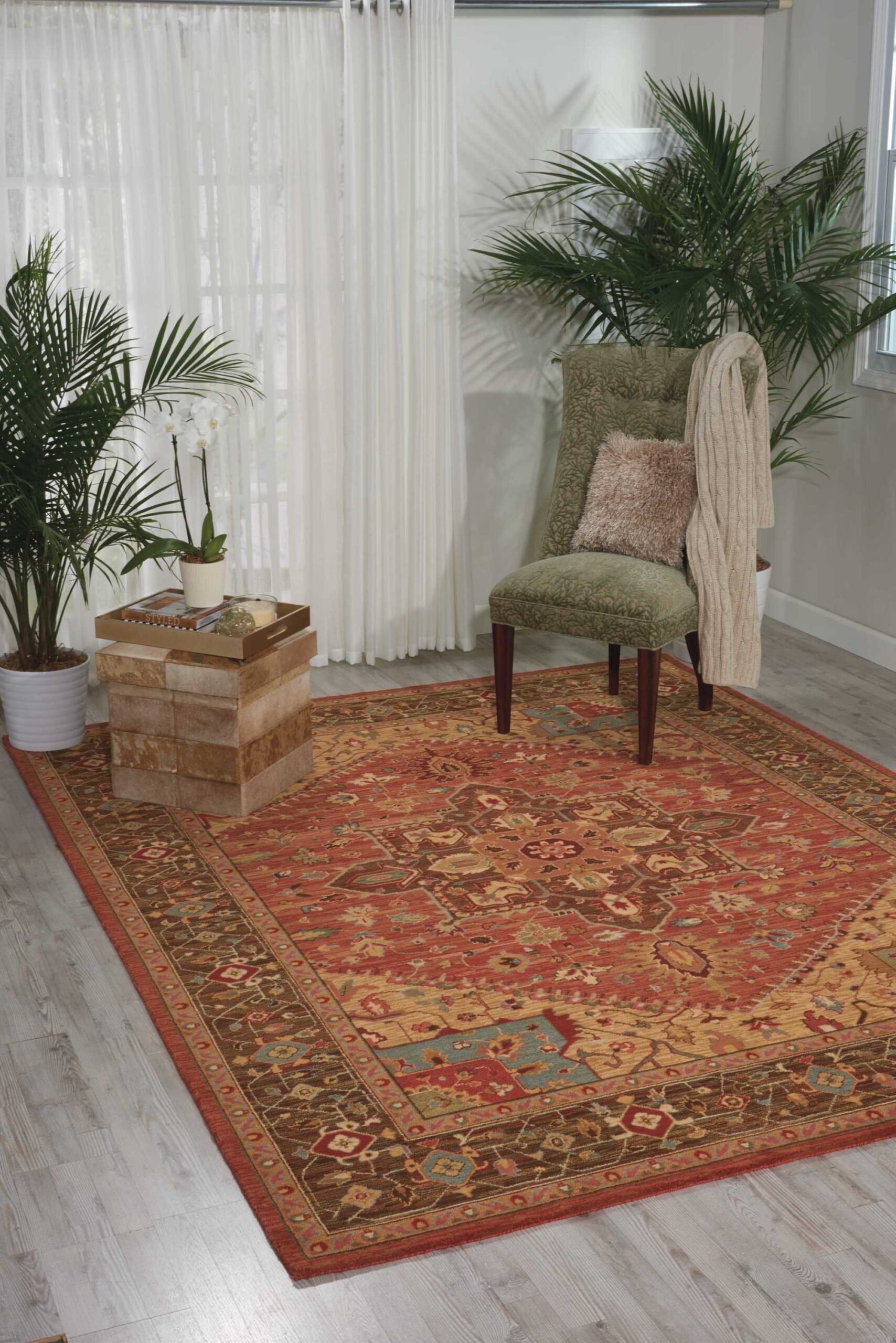 Nourison Living Treasures LI01 Rust Area Rug - Image 3