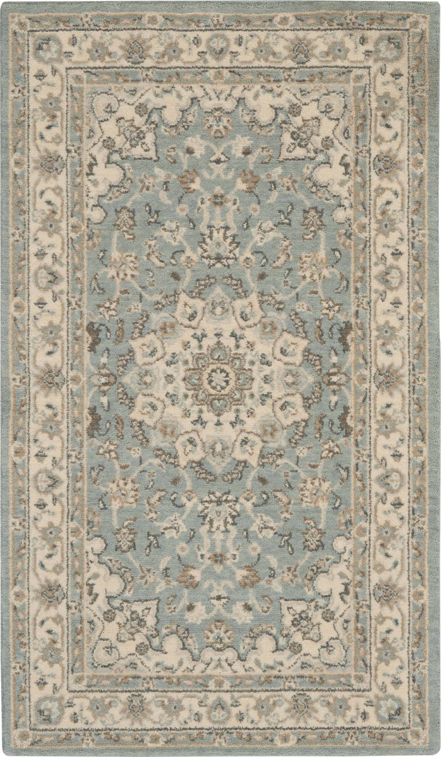 Nourison Living Treasures LI15 Aqua Ivory Area Rug