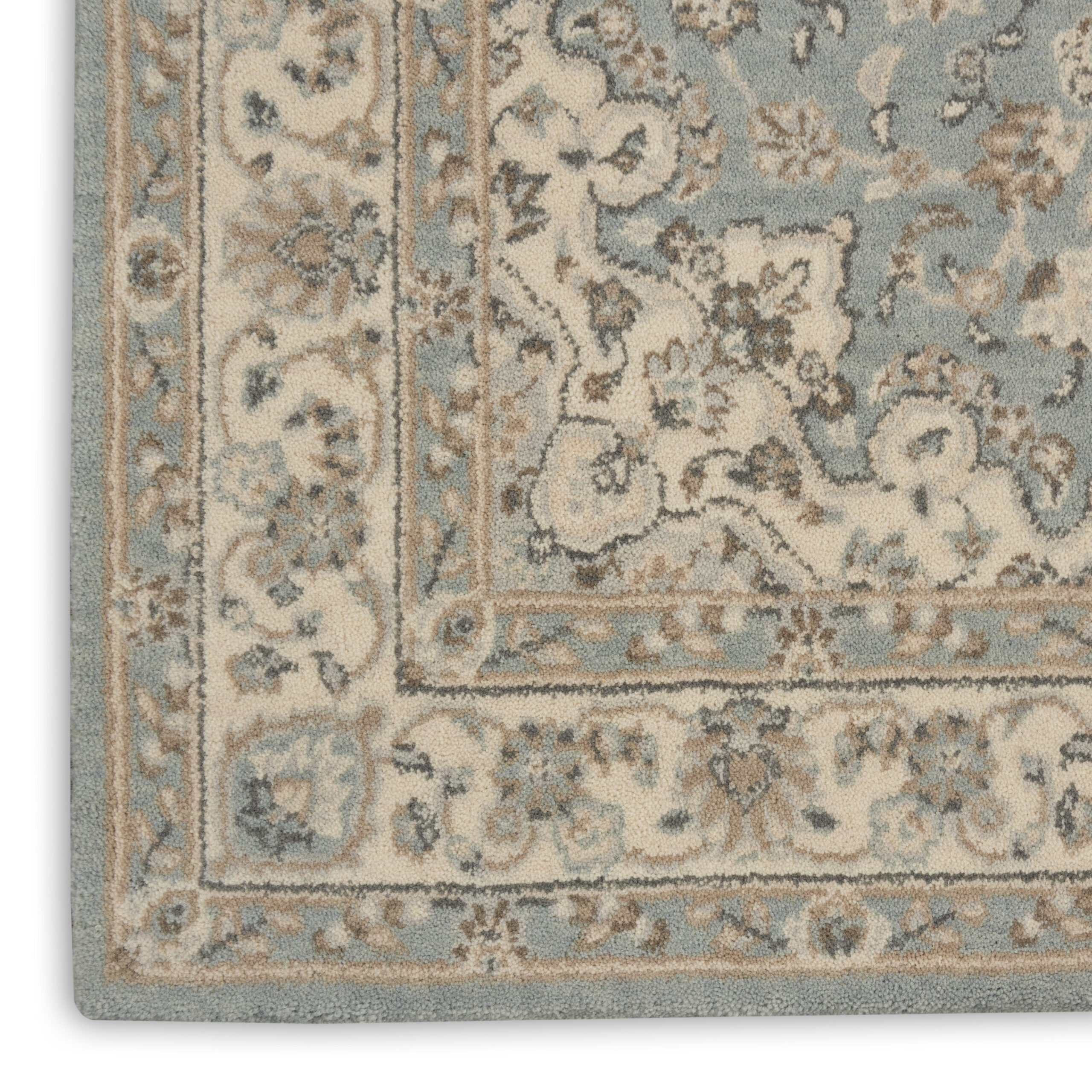 Nourison Living Treasures LI15 Aqua Ivory Area Rug - Image 2