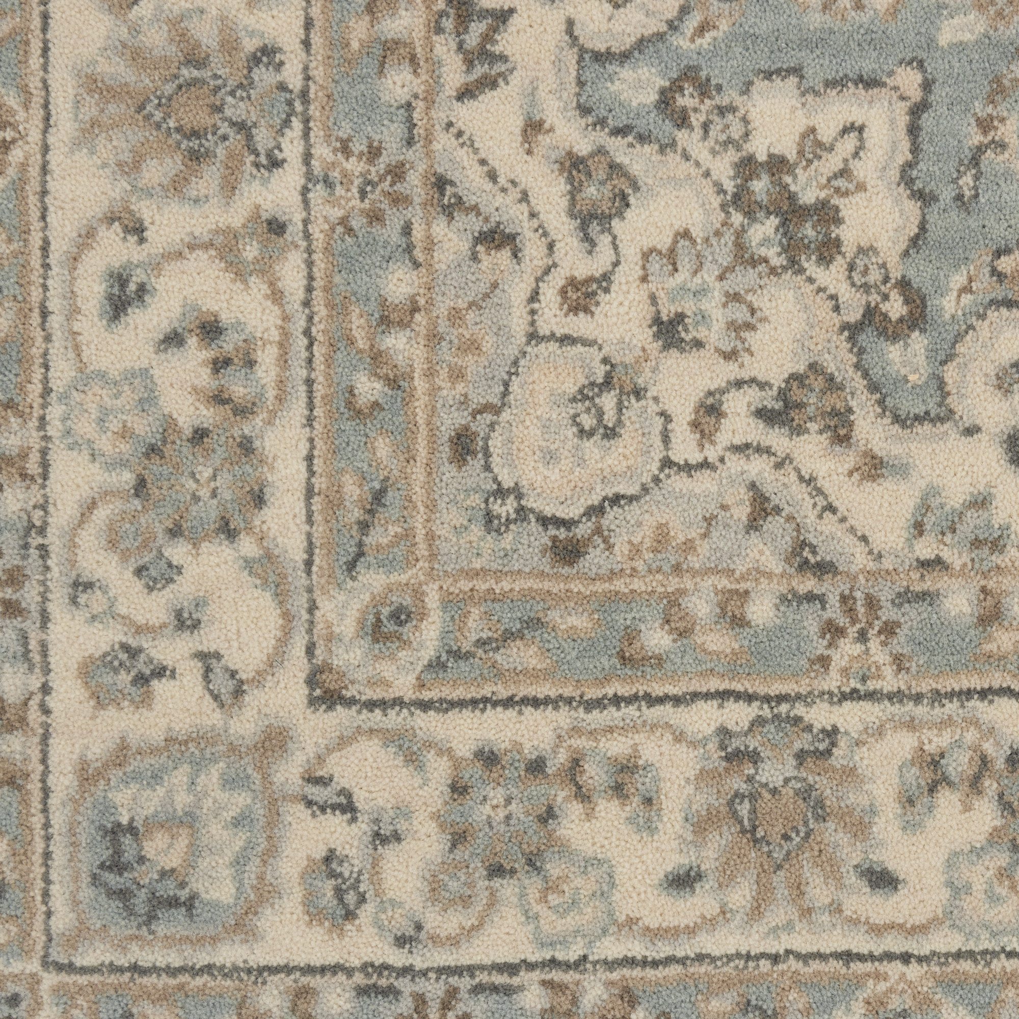 Nourison Living Treasures LI15 Aqua Ivory Area Rug - Image 4