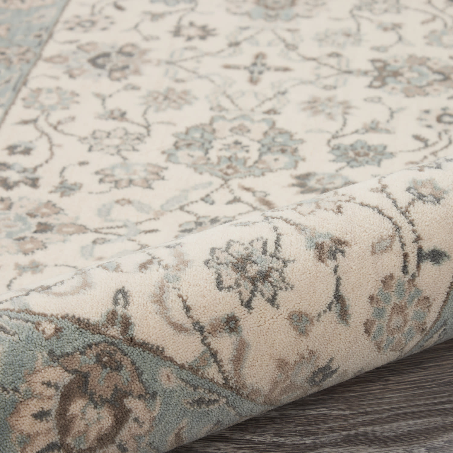 Nourison Living Treasures LI16 Ivory Aqua Area Rug - Image 3