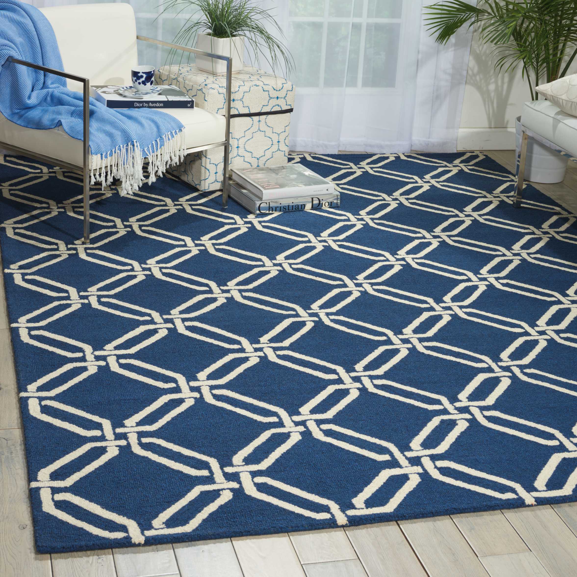Nourison Linear LIN08 Navy Area Rug - Image 3