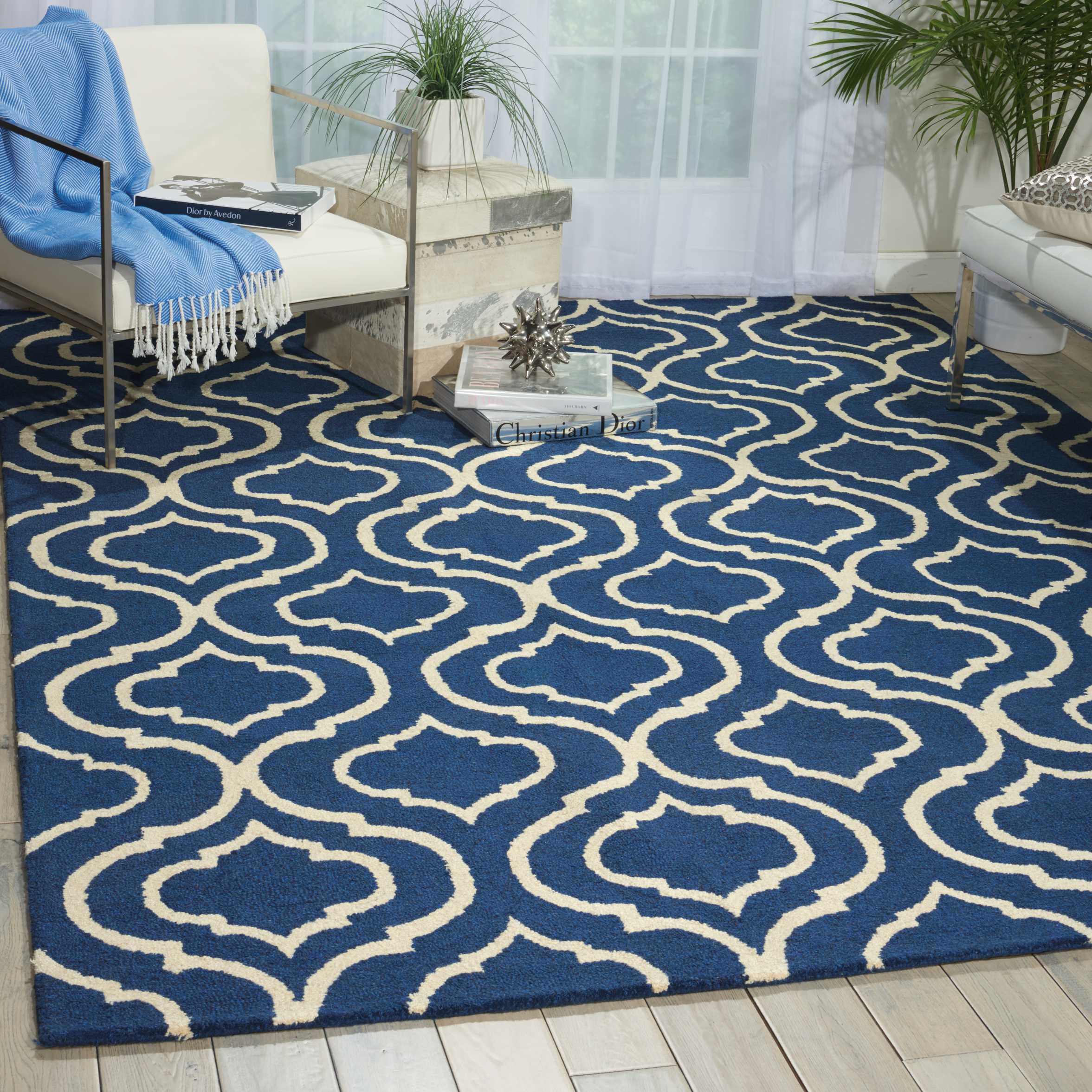 Nourison Linear LIN15 Navy Area Rug - Image 3