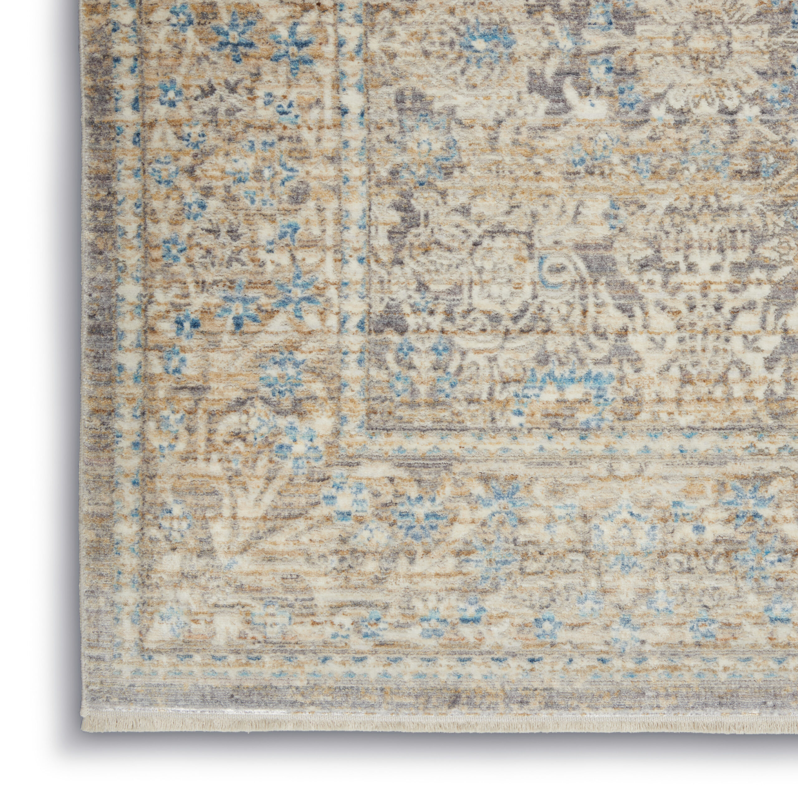 Nourison Lustrous Weave LUW01 Ivory Blue Area Rug - Image 2