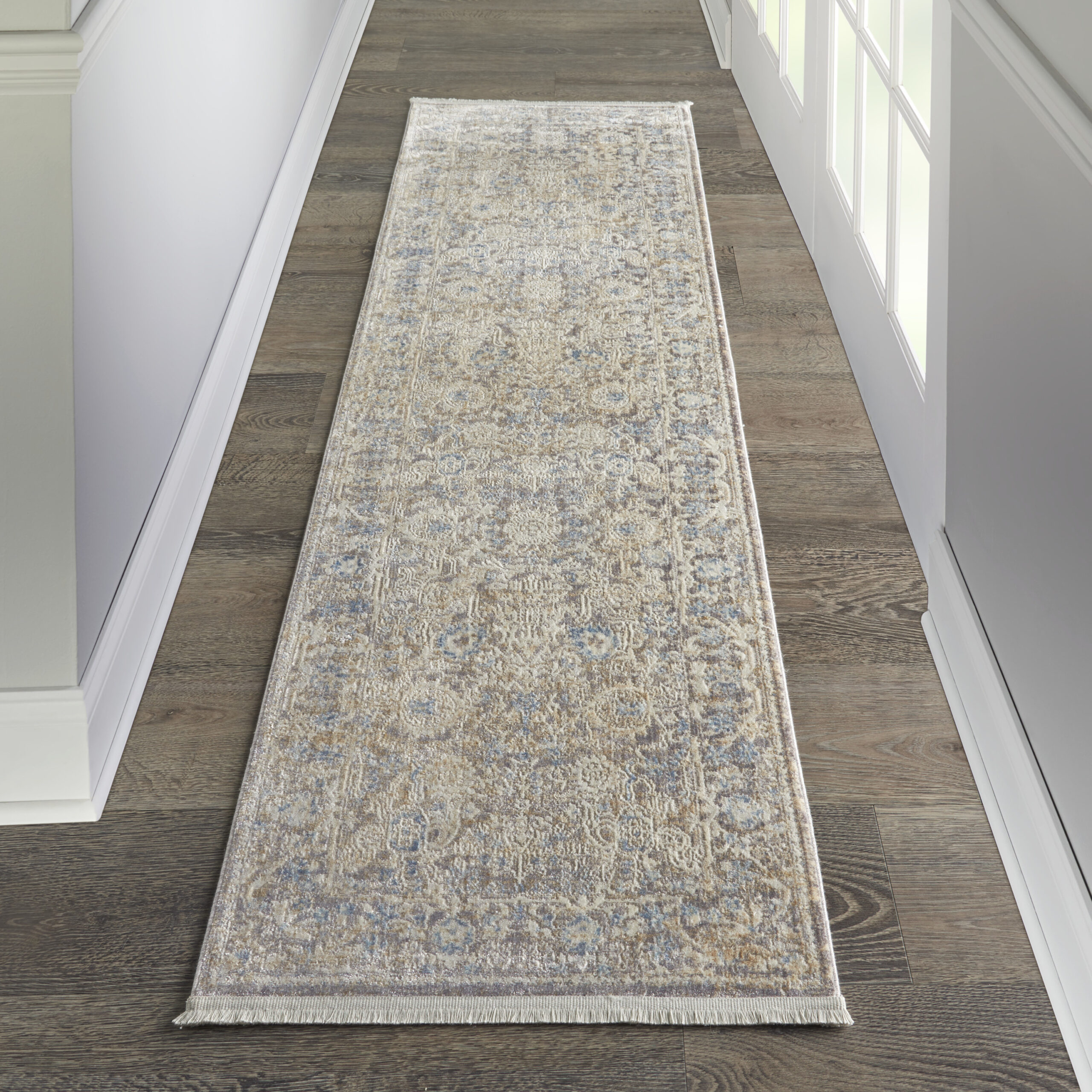 Nourison Lustrous Weave LUW01 Ivory Blue Area Rug - Image 5
