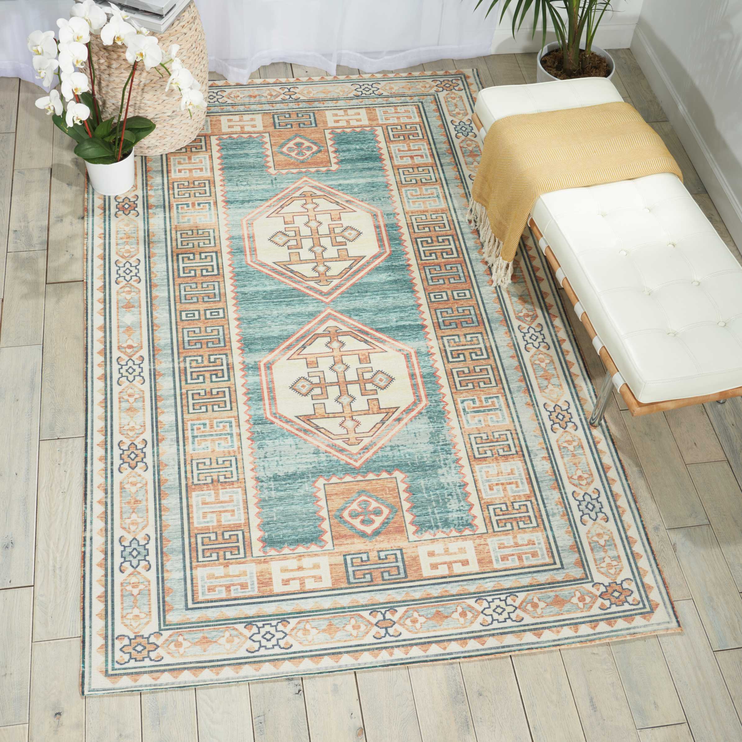 Nourison Madera MAD04 Teal Green Area Rug - Image 3