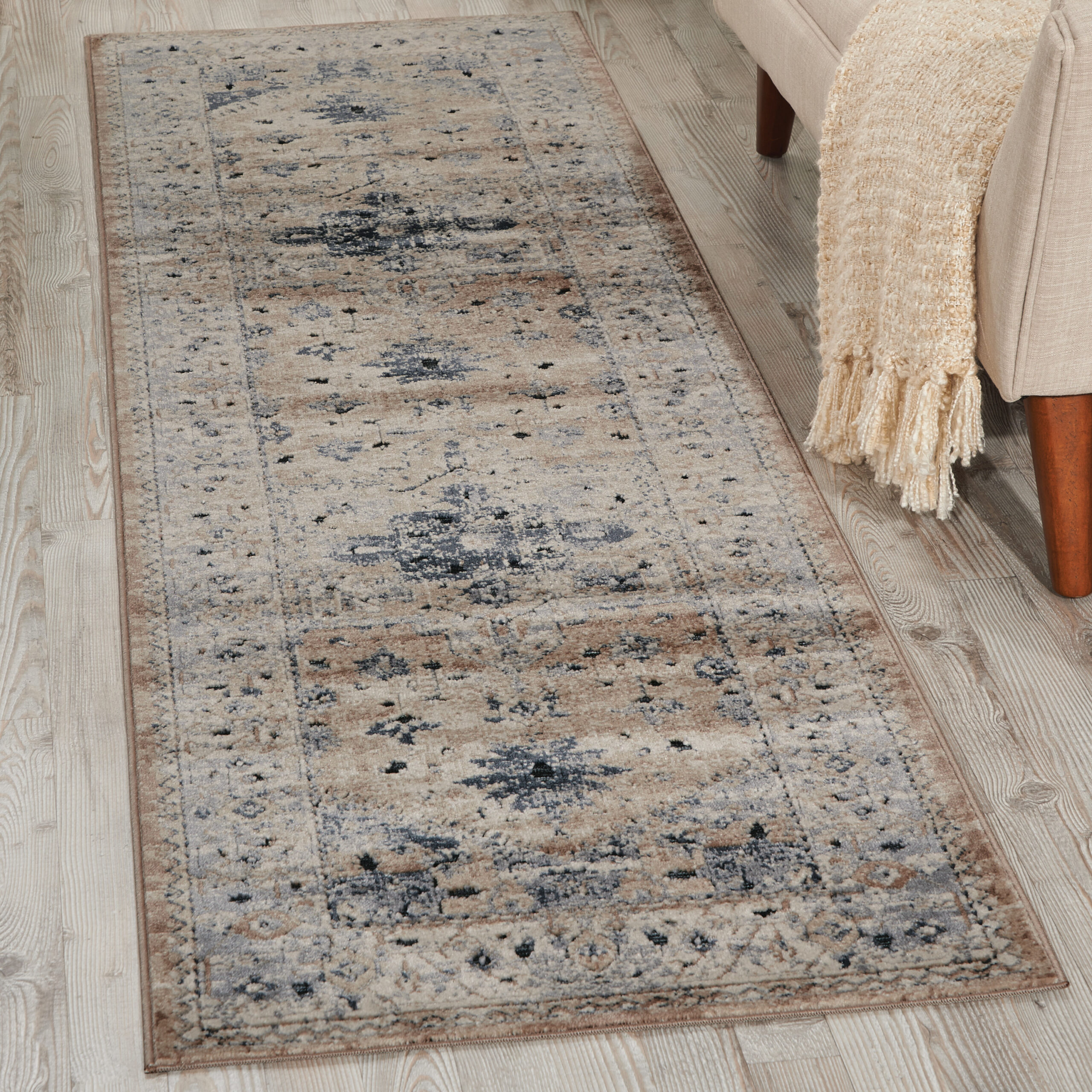 Nourison Malta MAI02 Beige Blue Area Rug - Image 3