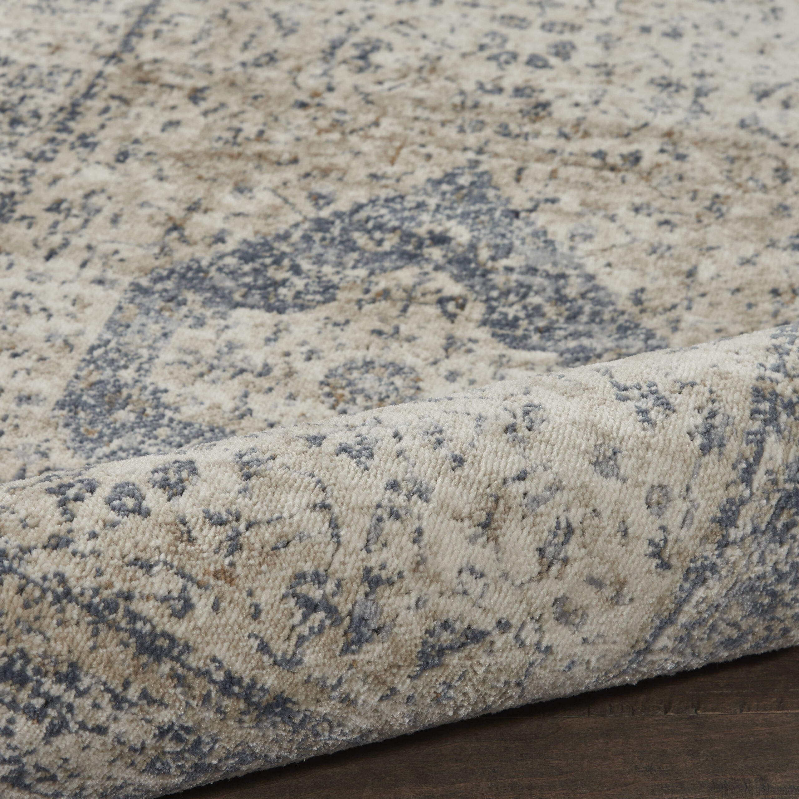 Nourison Malta MAI11 Ivory/Blue Area Rug - Image 3