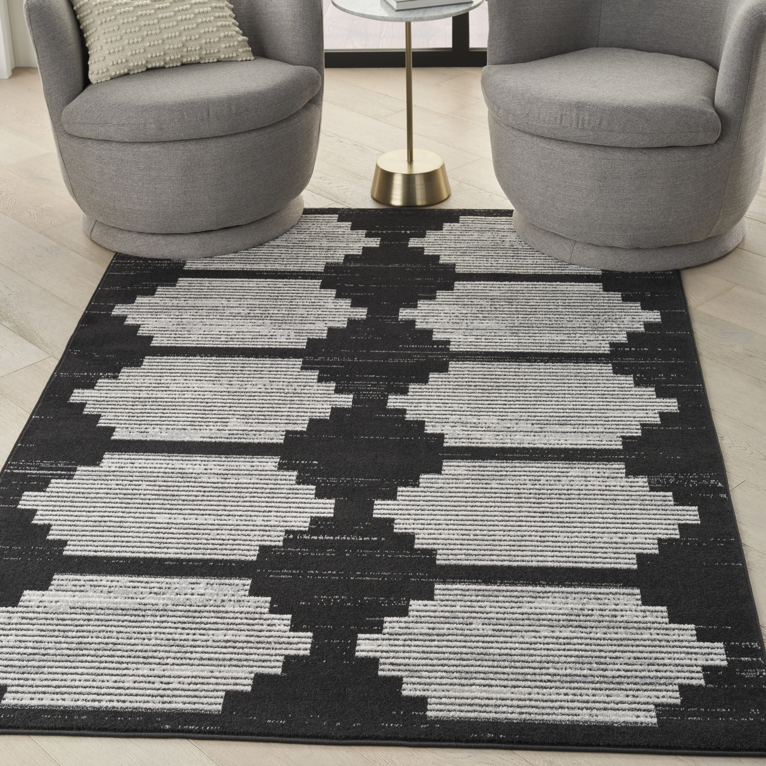 Nourison Modern Passion MDP01 Black Grey Area Rug - Image 5