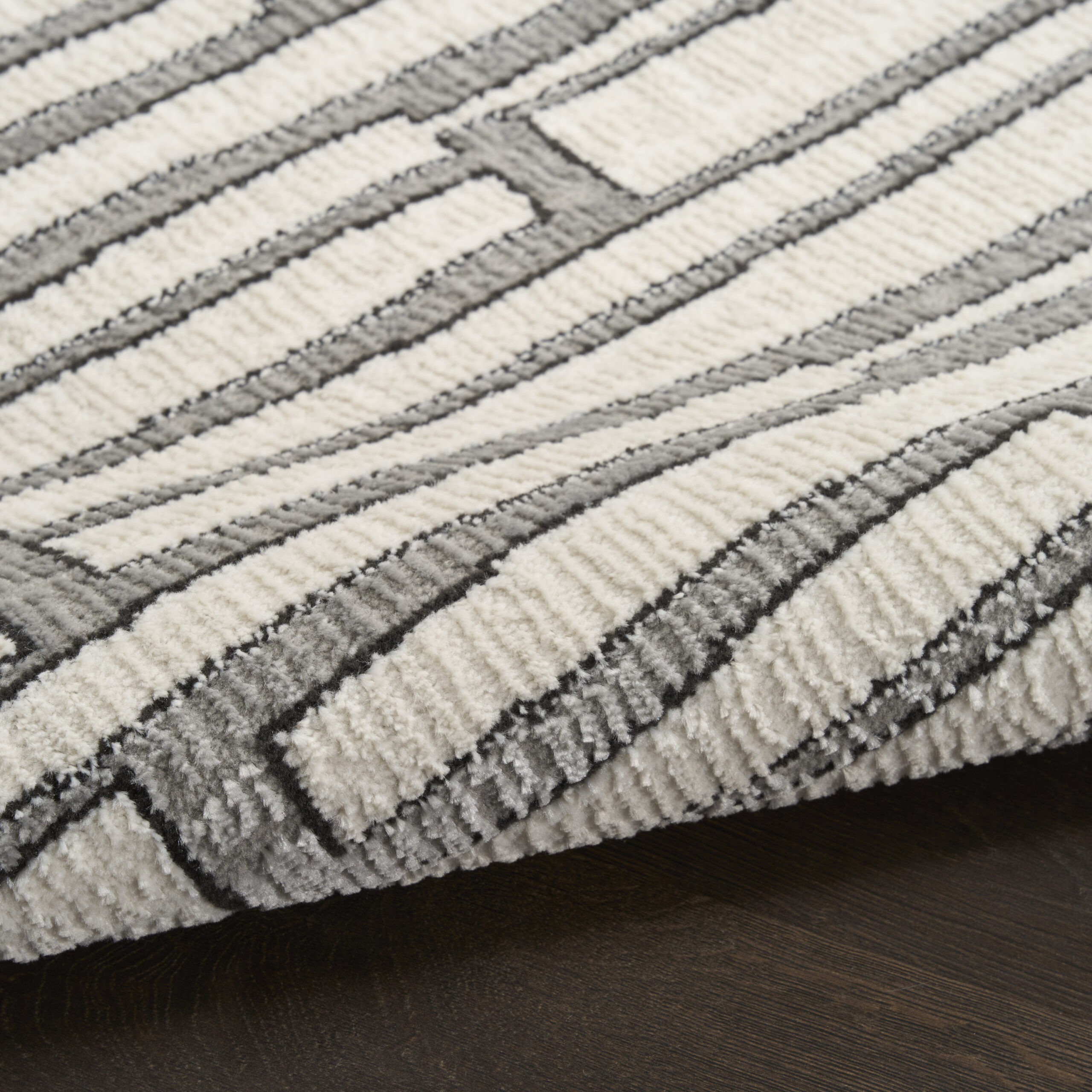 Nourison Nordic NRC02 Ivory Grey Area Rug - Image 3