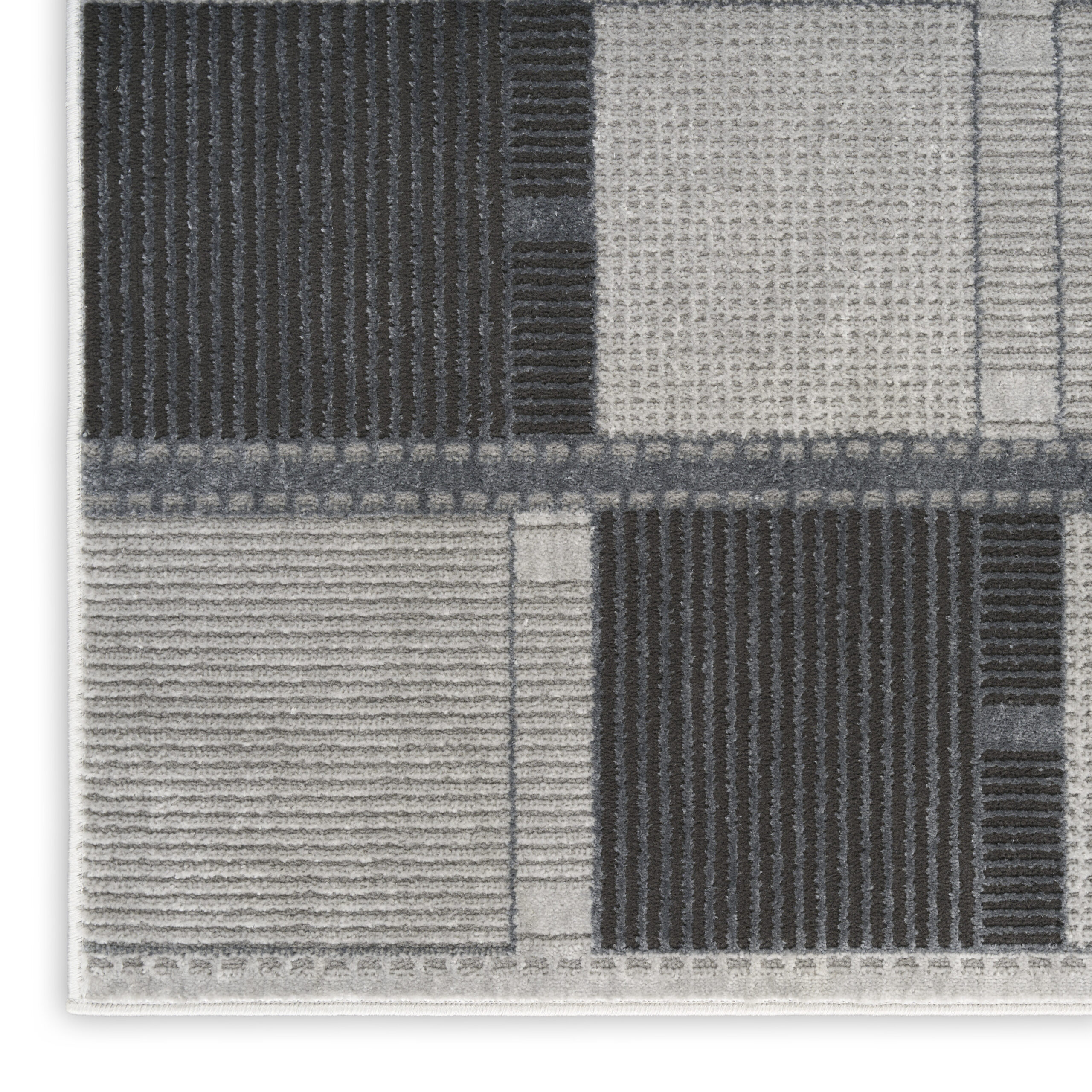 Nourison Nordic NRC09 Grey Black Area Rug - Image 2