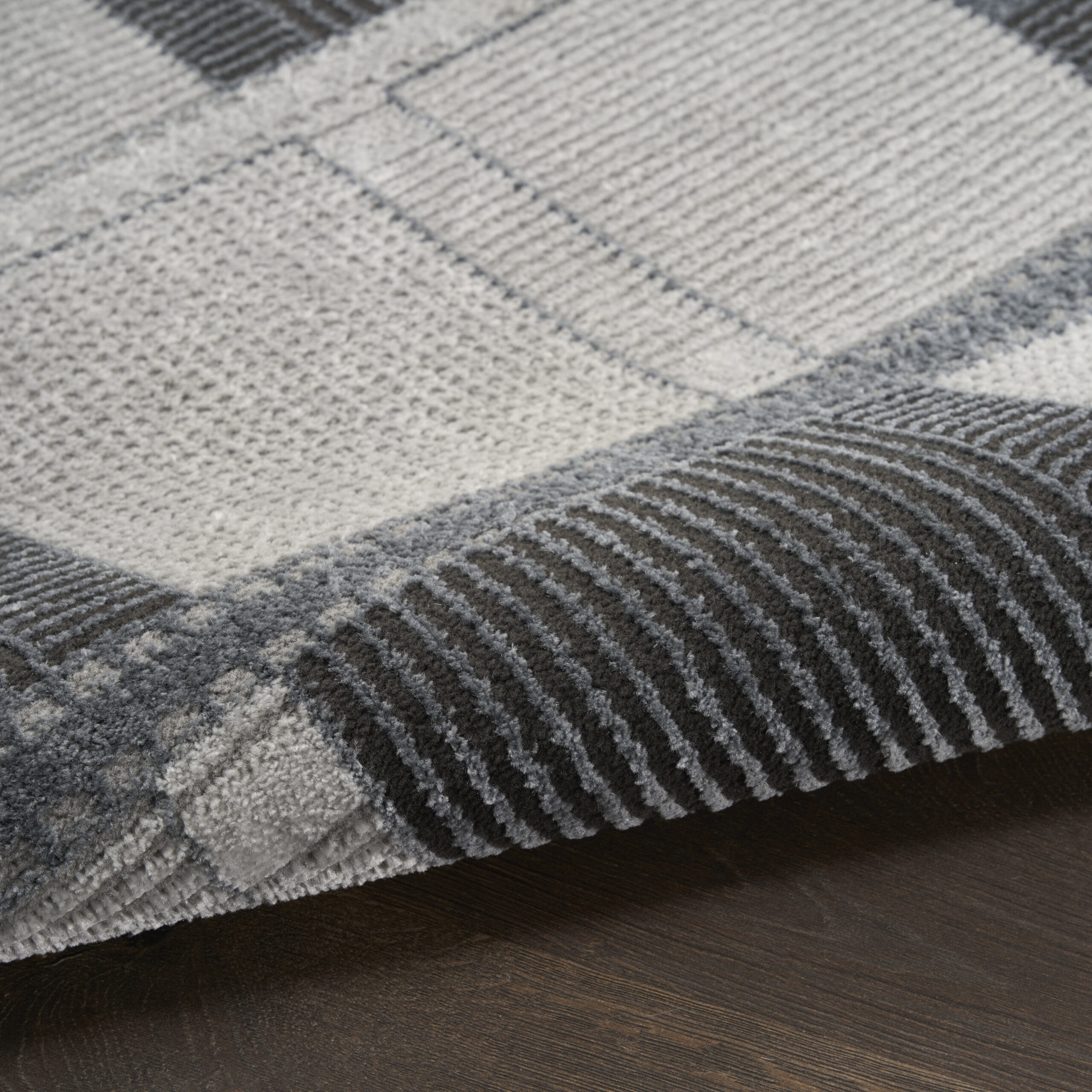 Nourison Nordic NRC09 Grey Black Area Rug - Image 3