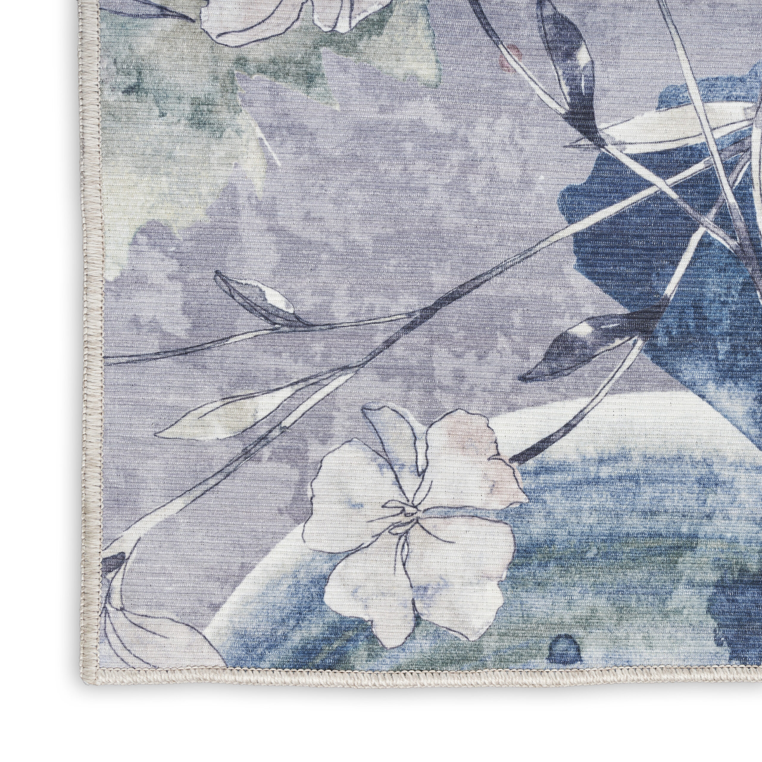 Nourison Nourison Washables NWB07 Grey Blue Area Rug - Image 2