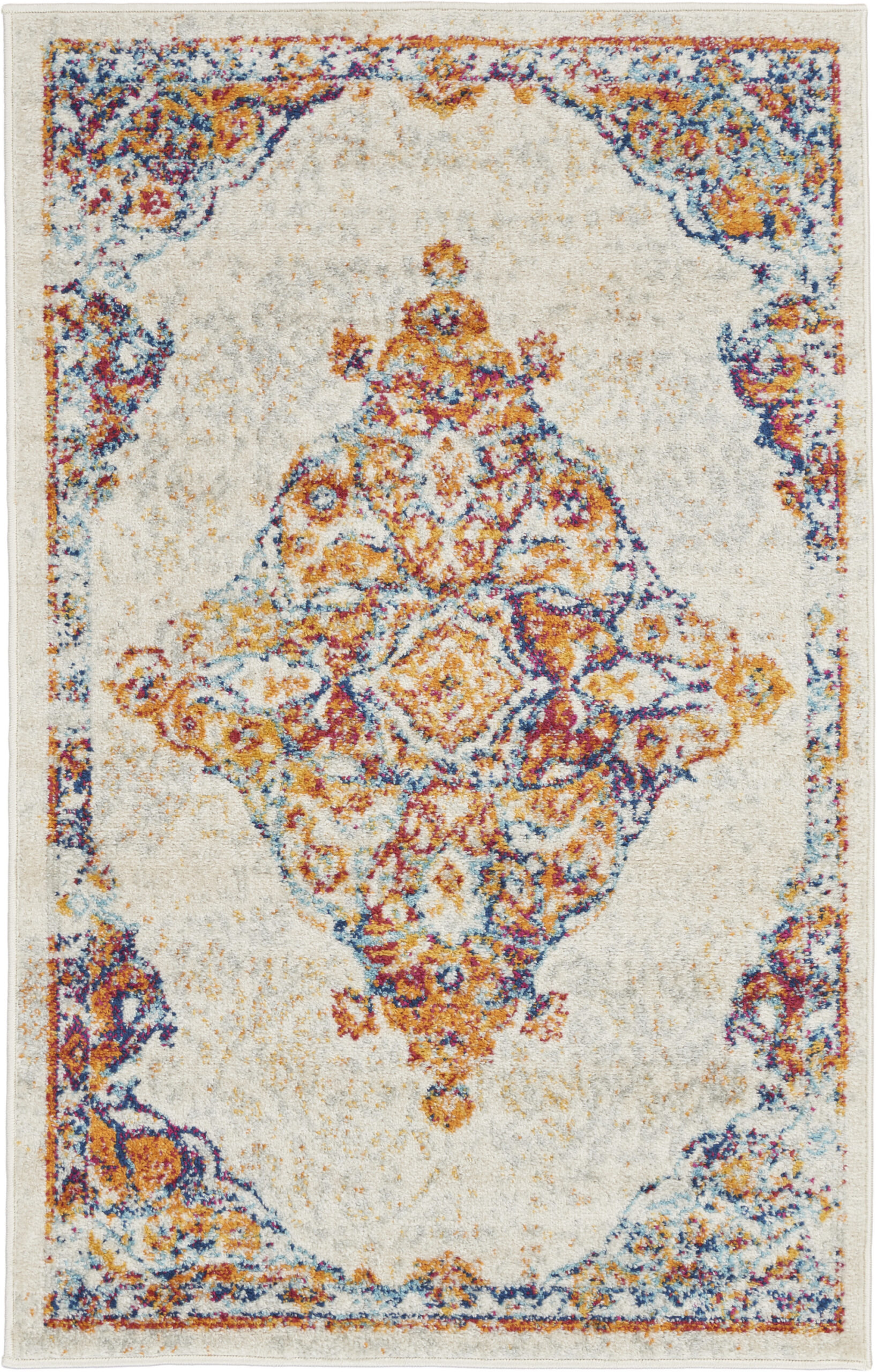 Multicolor Ivory Area Rug Nourison Persian Vintage PRV02 Ivory Multicolor Area Rug | Fovama Rugs