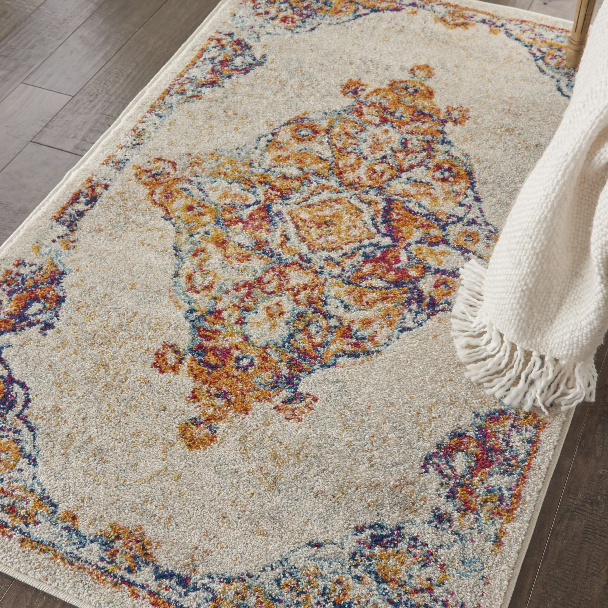 Multicolor Ivory Area Rug Nourison Persian Vintage PRV02 Ivory Multicolor Area Rug | Fovama Rugs