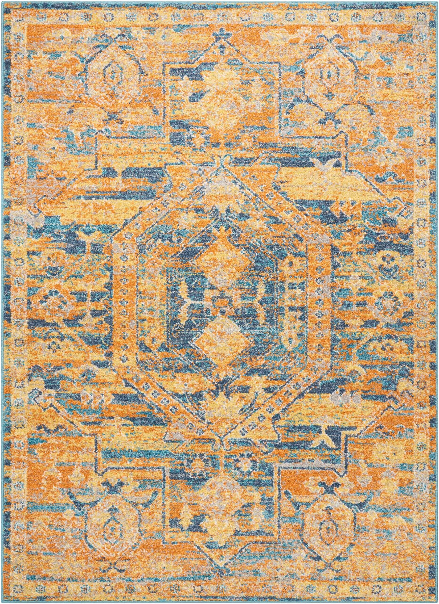 Nourison Passion PSN07 Teal/Sun Area Rug