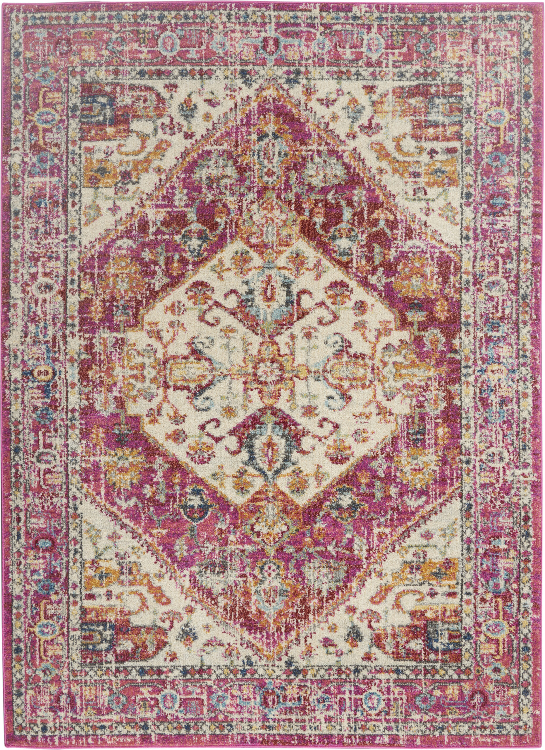 Nourison Passion PSN23 Ivory Pink Area Rug