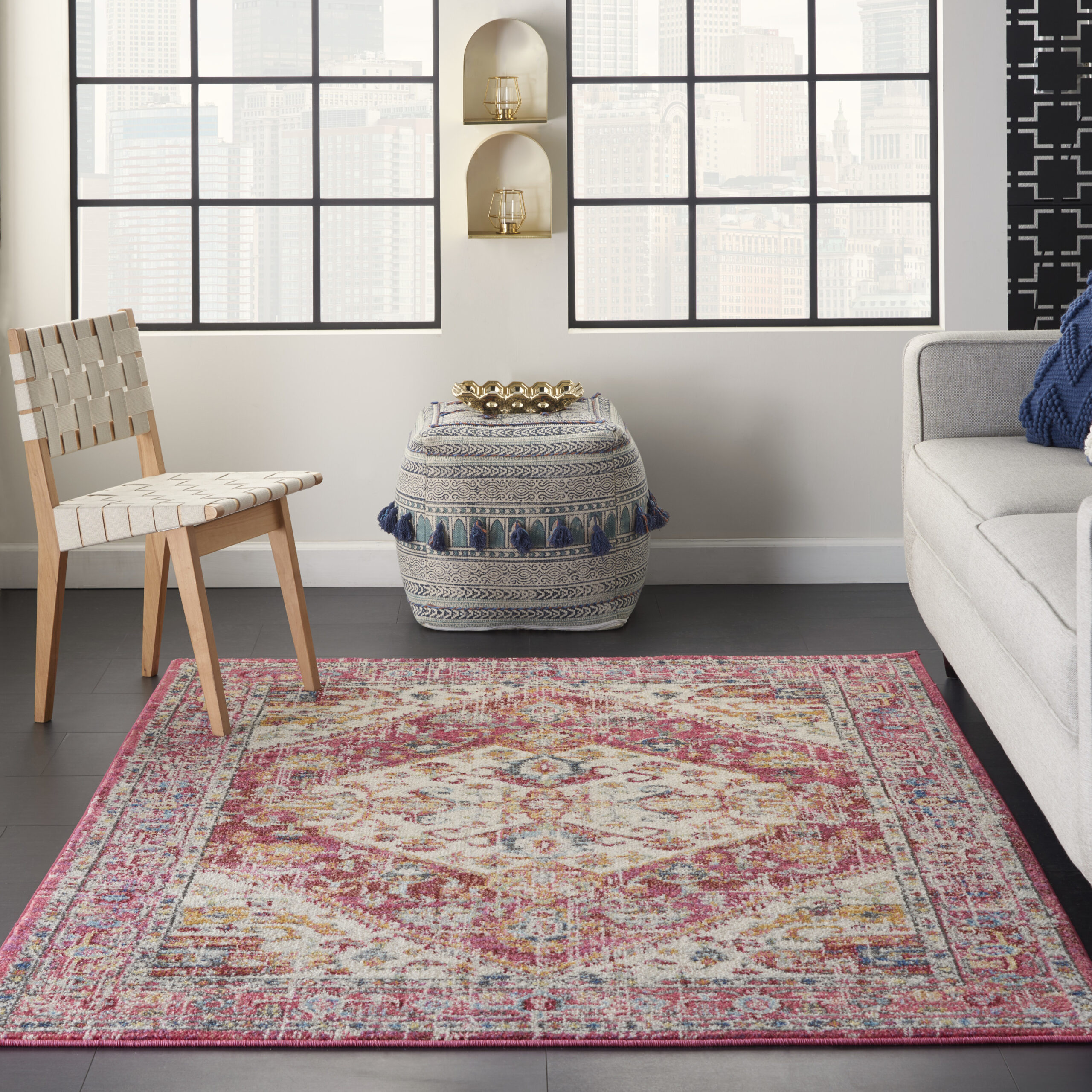 Nourison Passion PSN23 Ivory Pink Area Rug - Image 5