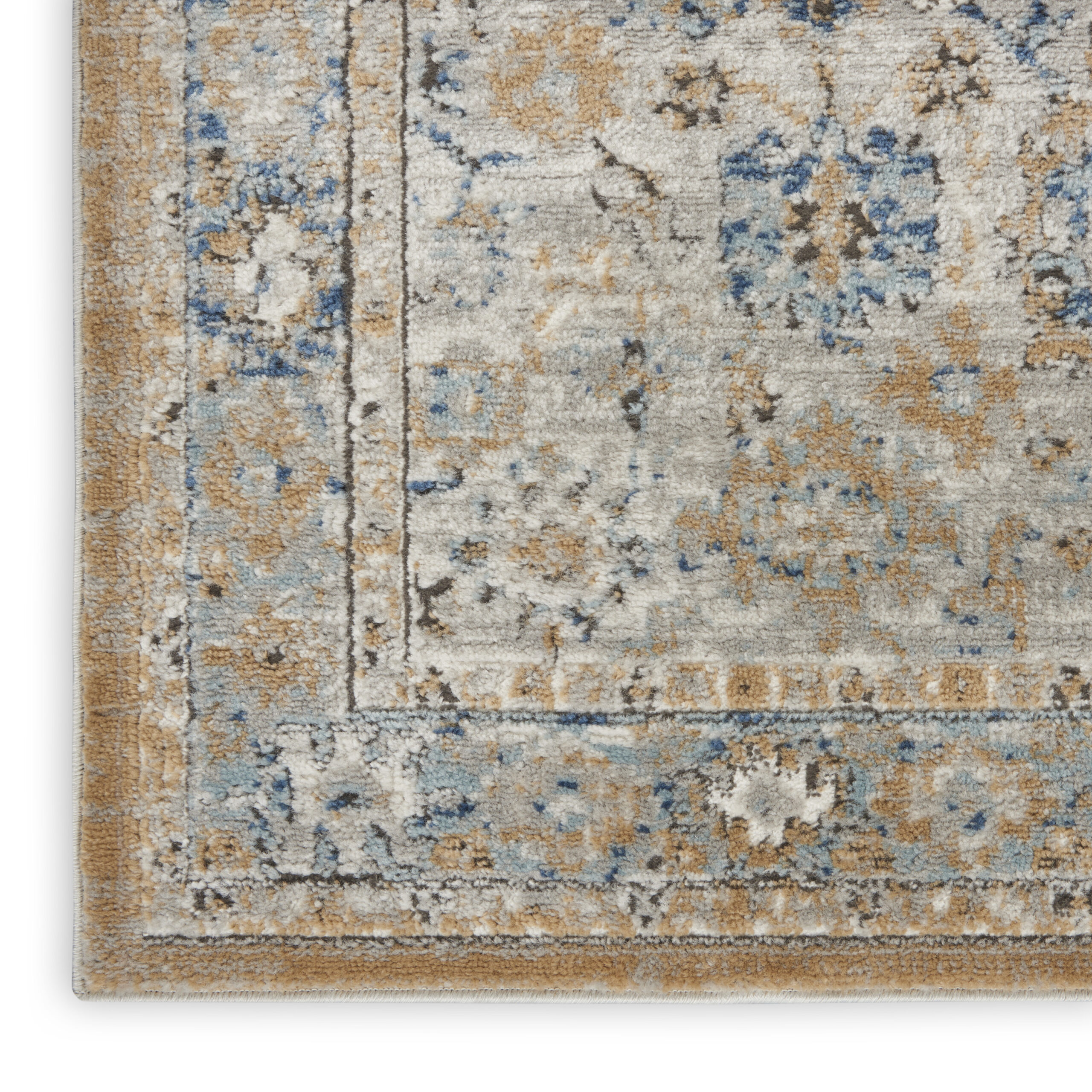 Nourison Quarry QUA09 Grey Light Blue Area Rug - Image 2