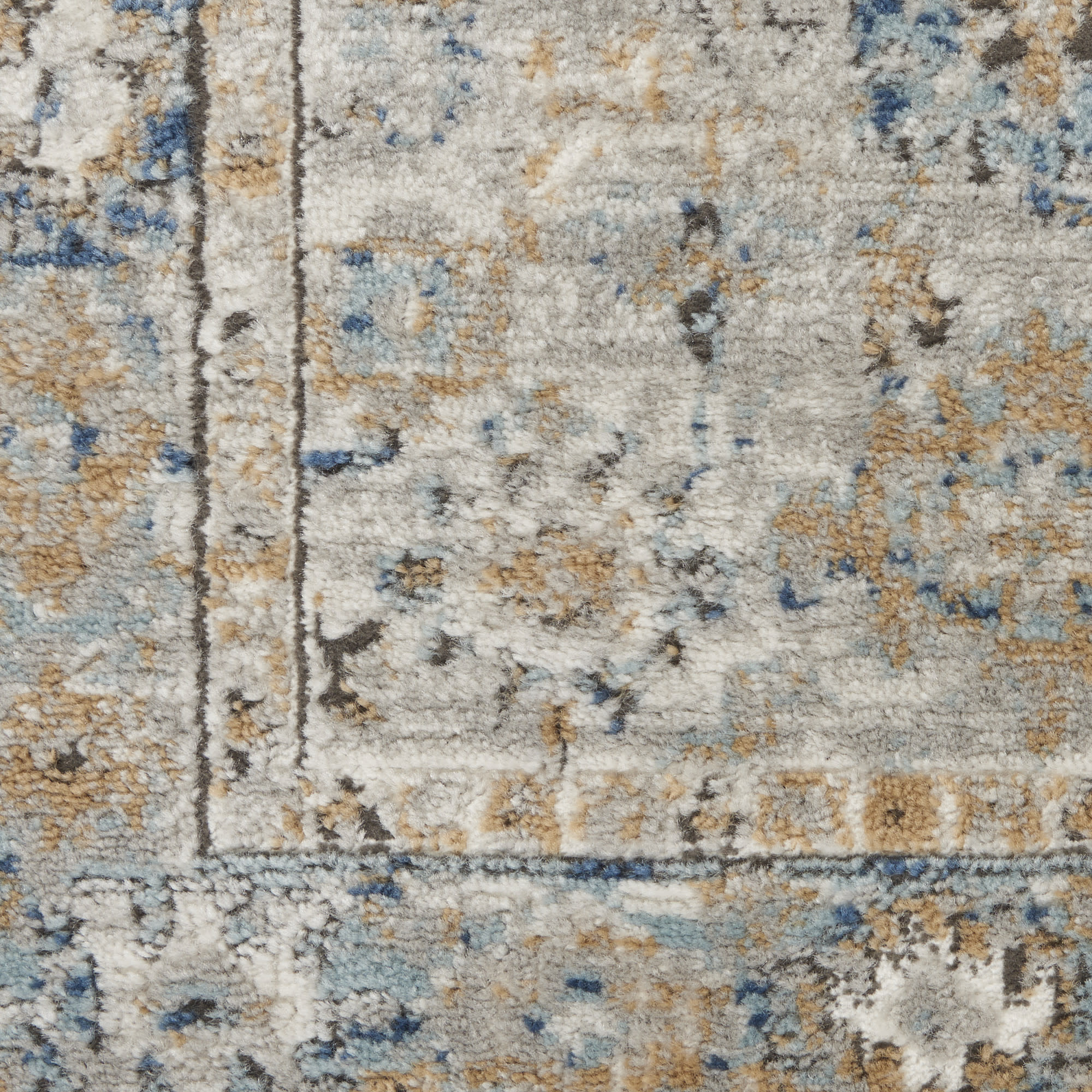 Nourison Quarry QUA09 Grey Light Blue Area Rug - Image 4