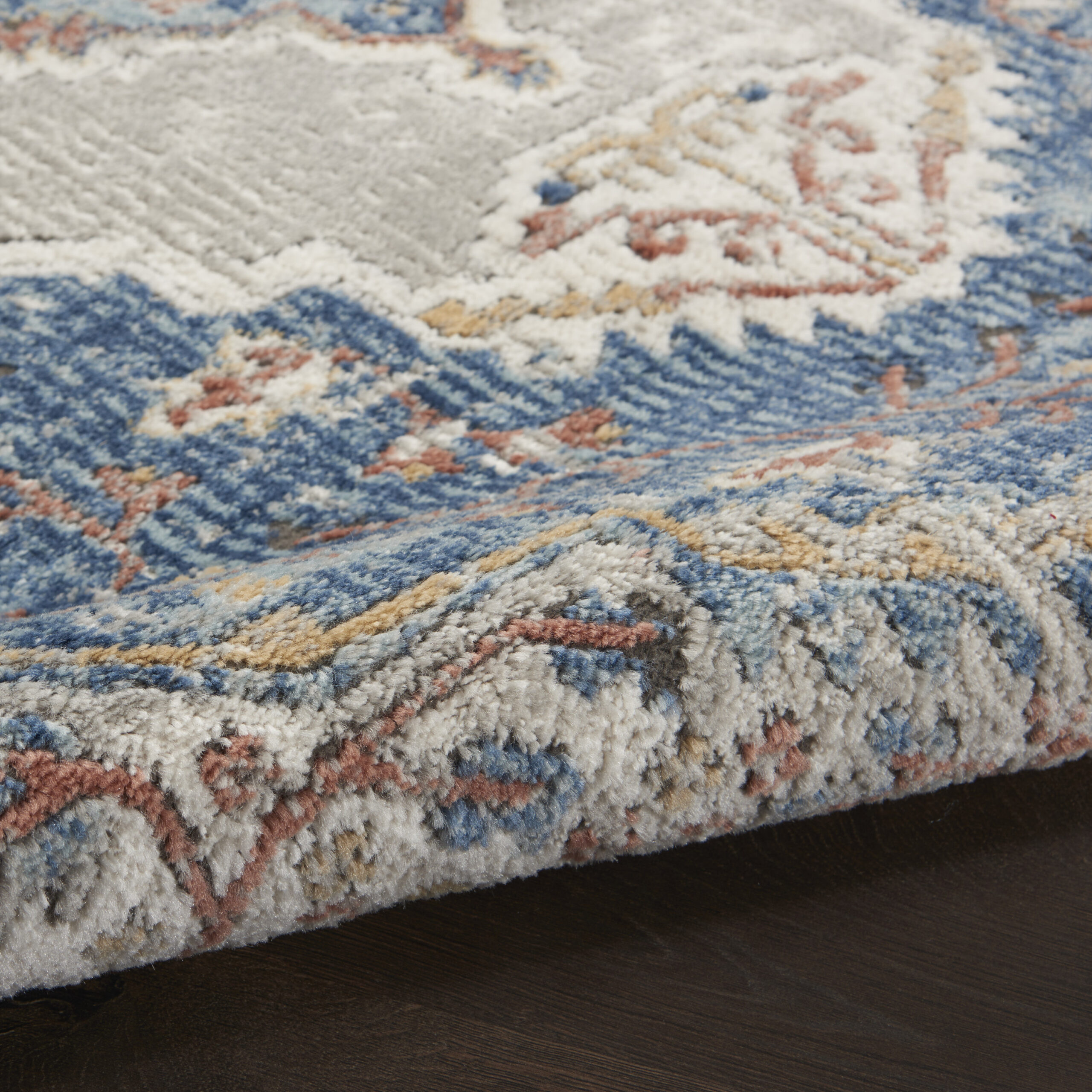 Nourison Quarry QUA12 Blue Grey Area Rug - Image 3