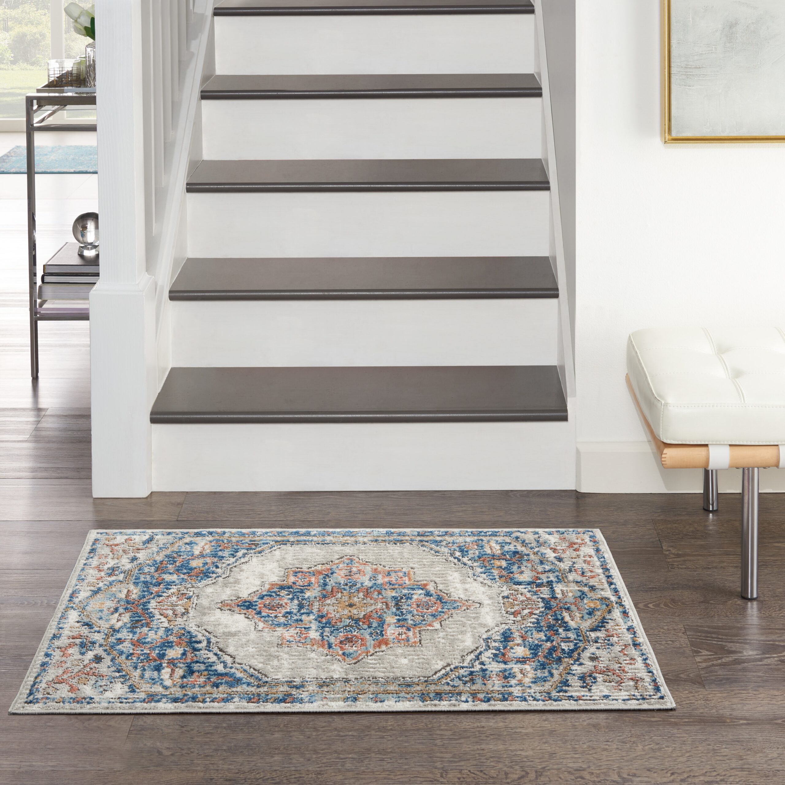 Nourison Quarry QUA12 Blue Grey Area Rug - Image 5