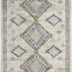 Nourison Quarry QUA14 Ivory Grey Blue Area Rug