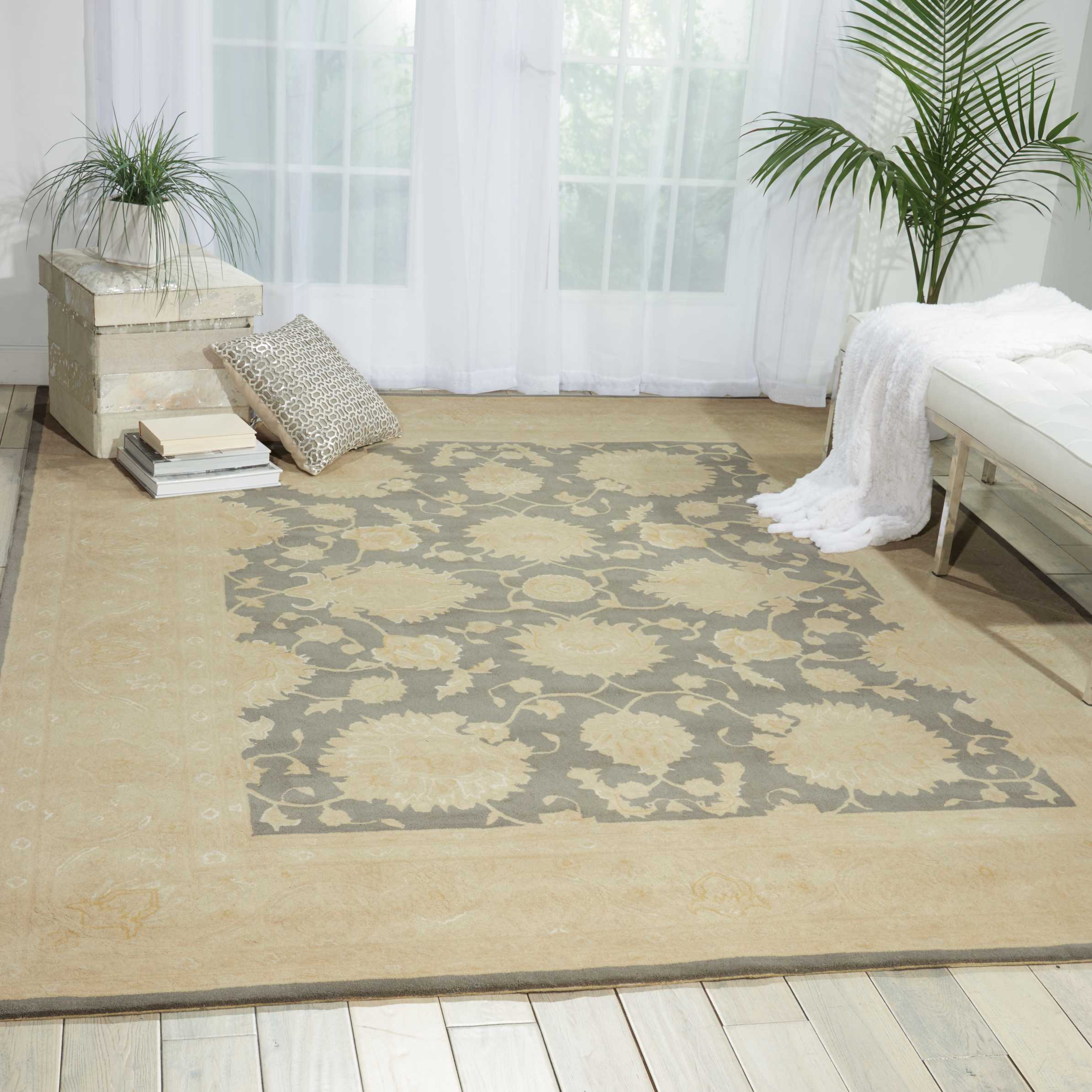 Nourison Royal Serenity SER01 Slate Area Rug - Image 3