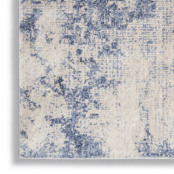Alternative view of Nourison Silky Textures SLY01 Ivory/Blue Area Rug
