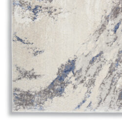 Alternative view of Nourison Silky Textures SLY03 Blue Ivory Grey Area Rug