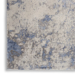 Alternative view of Nourison Silky Textures SLY04 Blue Ivory Grey Area Rug
