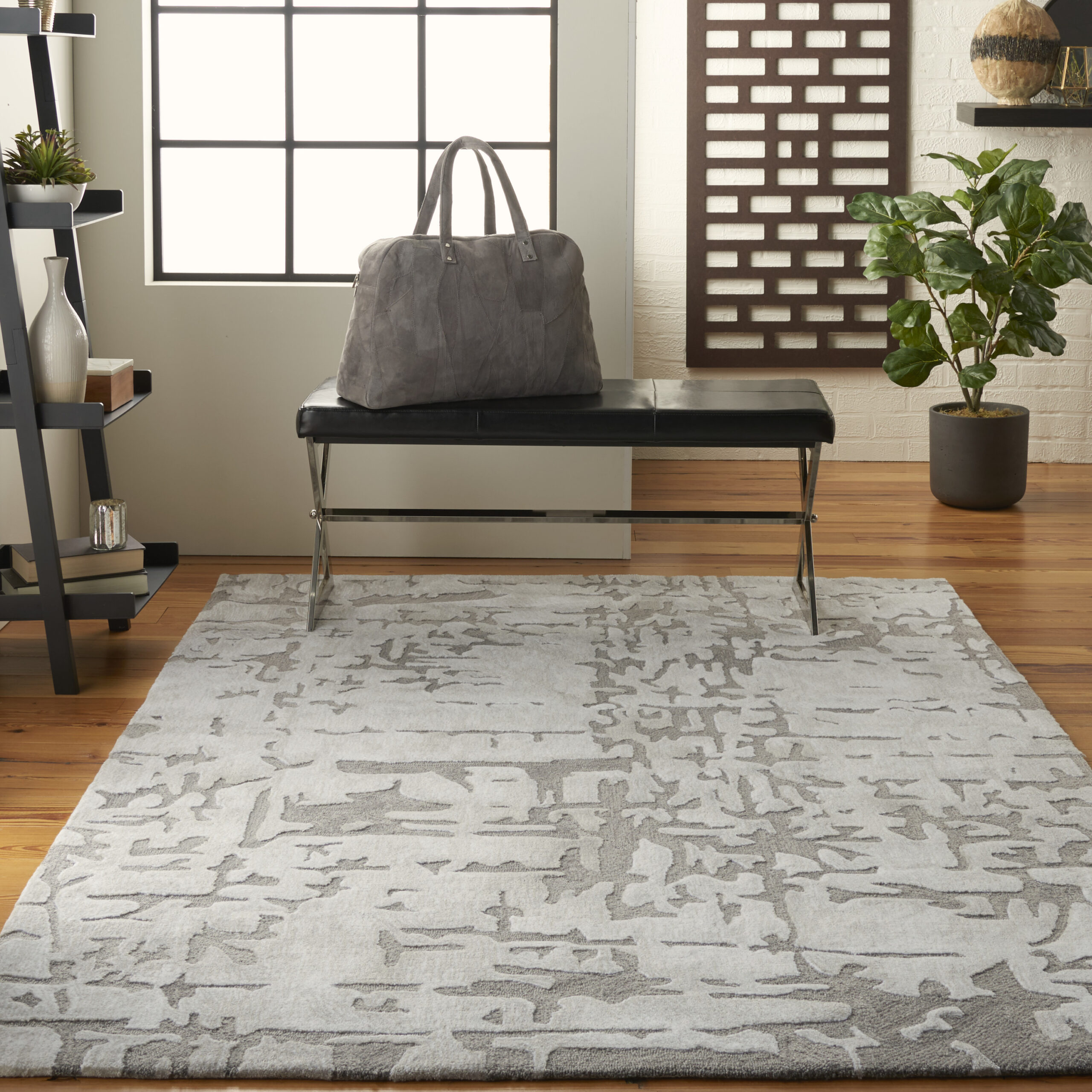 Nourison Symmetry SMM03 Ivory/Taupe Area Rug - Image 5