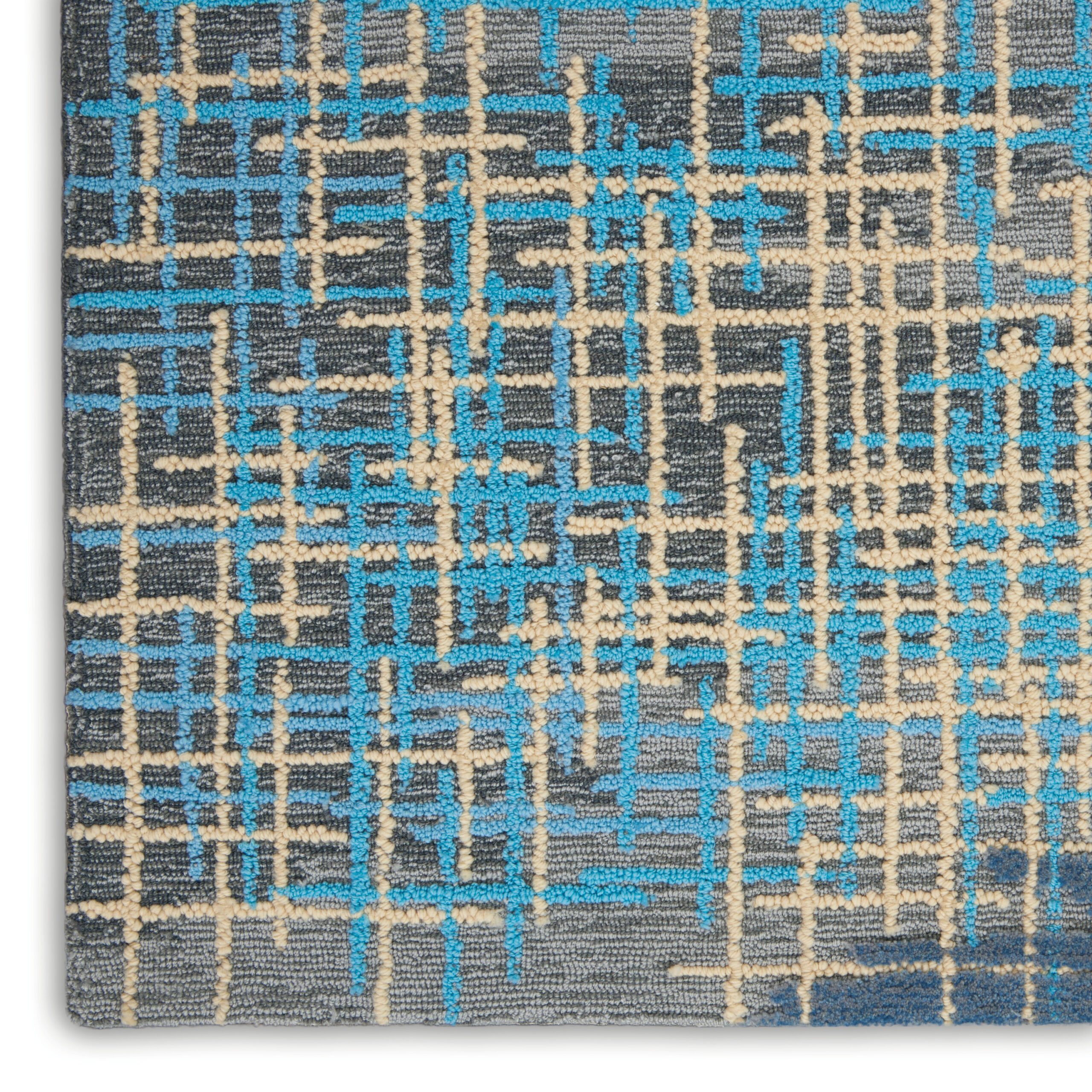 Nourison Symmetry SMM08 Blue Beige Area Rug - Image 2