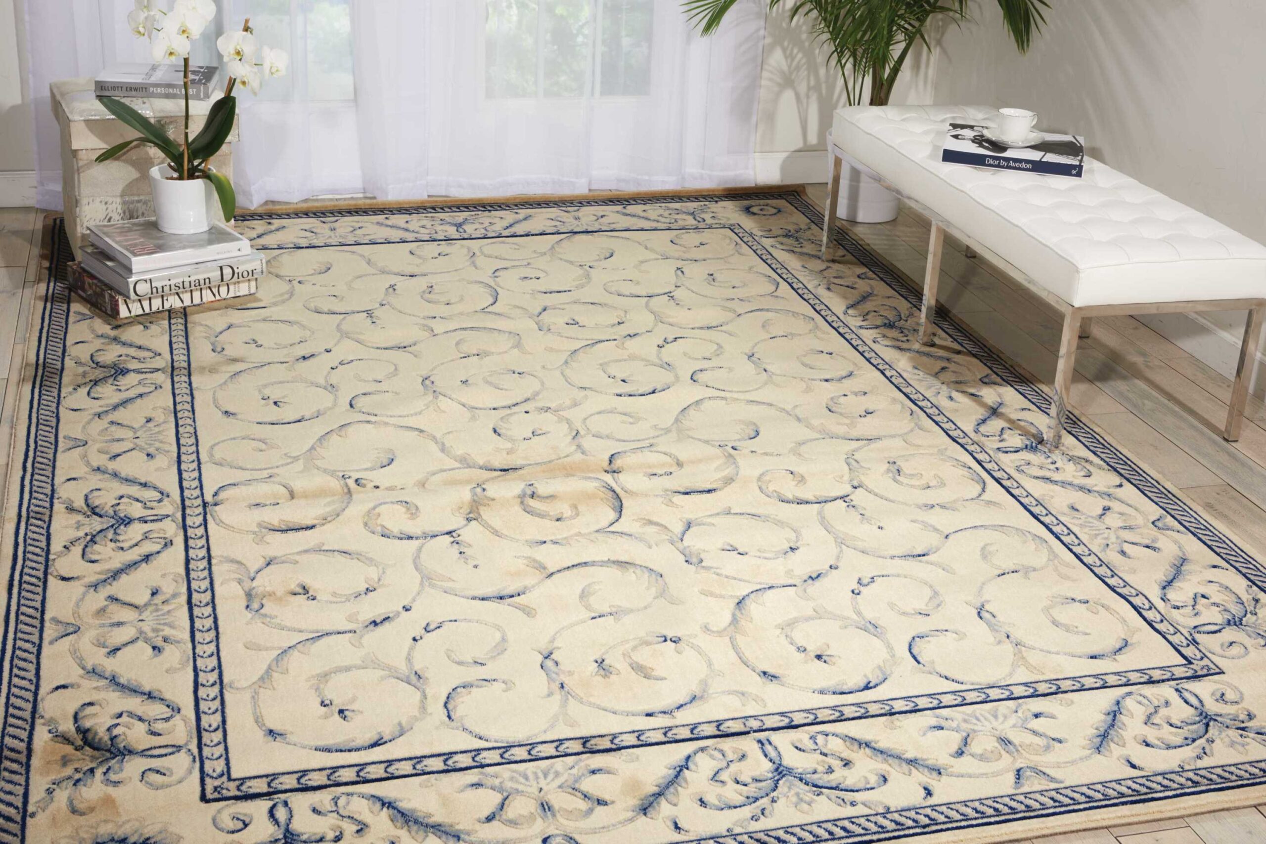 Nourison Somerset ST02 Ivory Blue Area Rug - Image 3
