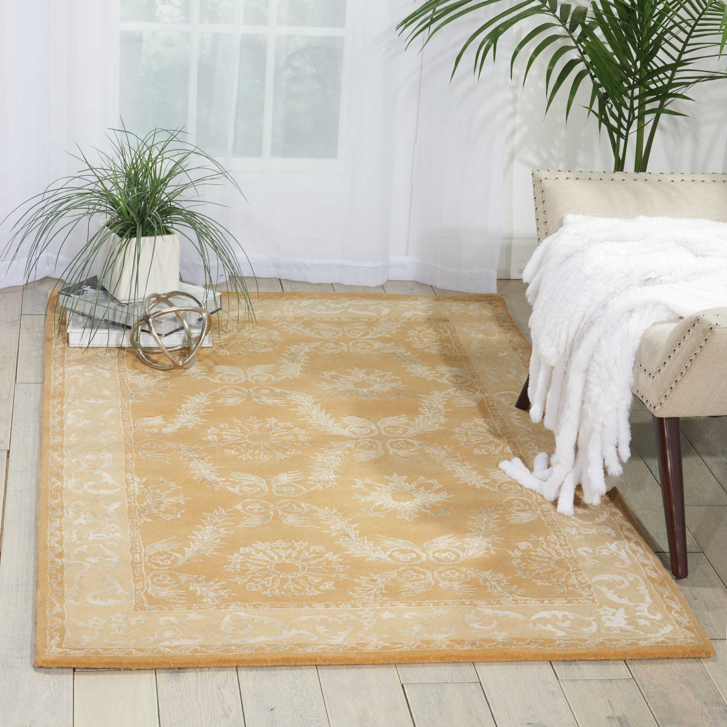 Nourison Symphony SYM08 Gold Area Rug - Image 3