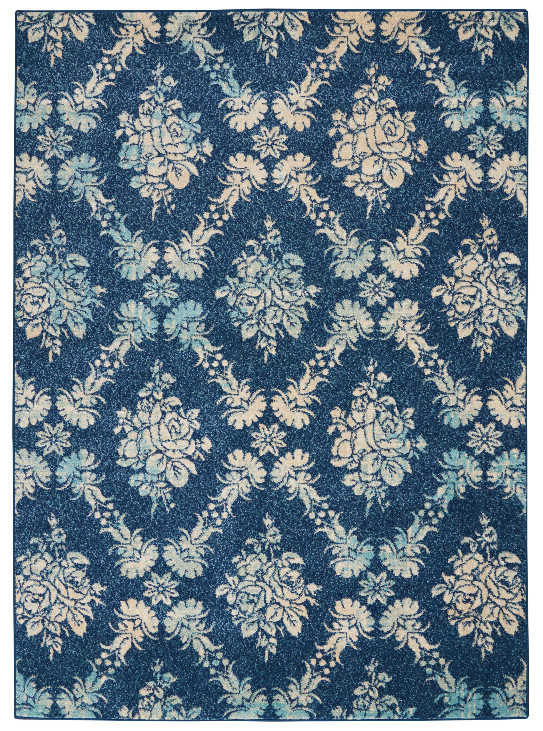 Nourison Tranquil TRA09 Navy Light Blue Area Rug